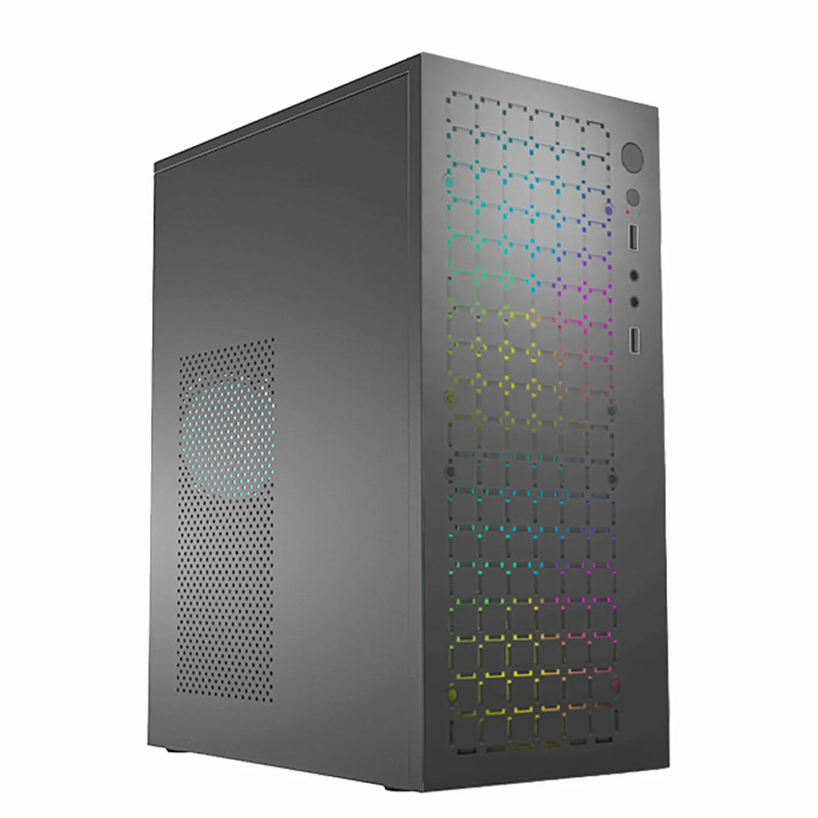 2X Obudowa Komputera MINI M-ATX/ITX Komputer PC Obudowa USB2.0 Obsługa Dysku SSD 3,5-Calowy Dysk Twardy Mini Obudowa Zasilacza