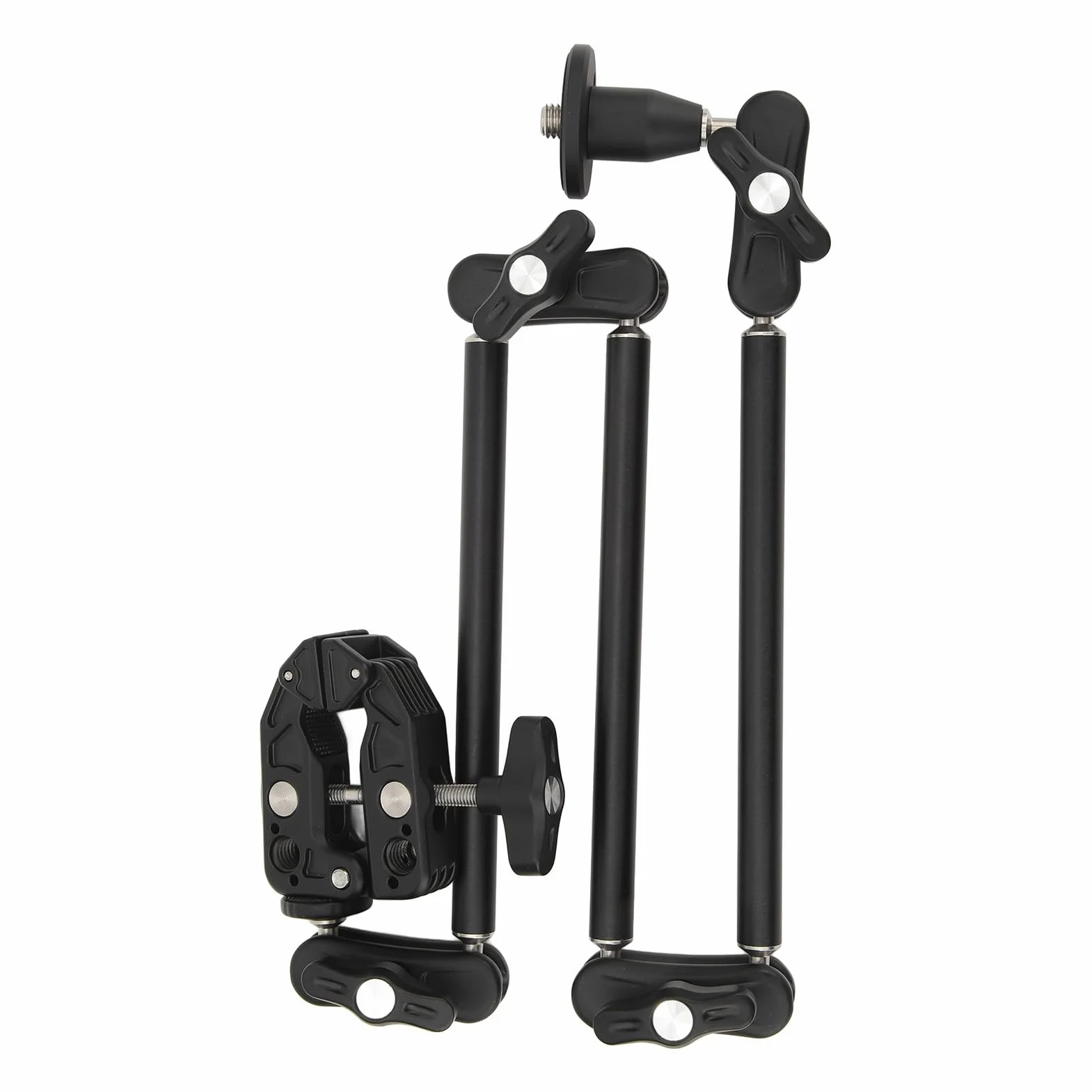 Cryfokt Ramię Przegubowe, Regulowane ramię Tarcia z Super Zaciskiem Podwójne Gwinty 1/4 i 3/8 Antypoślizgowe Podkładki Gumowe do Aparatu DSLR Rig Światła LED Monitor LCD Kamera Akcji