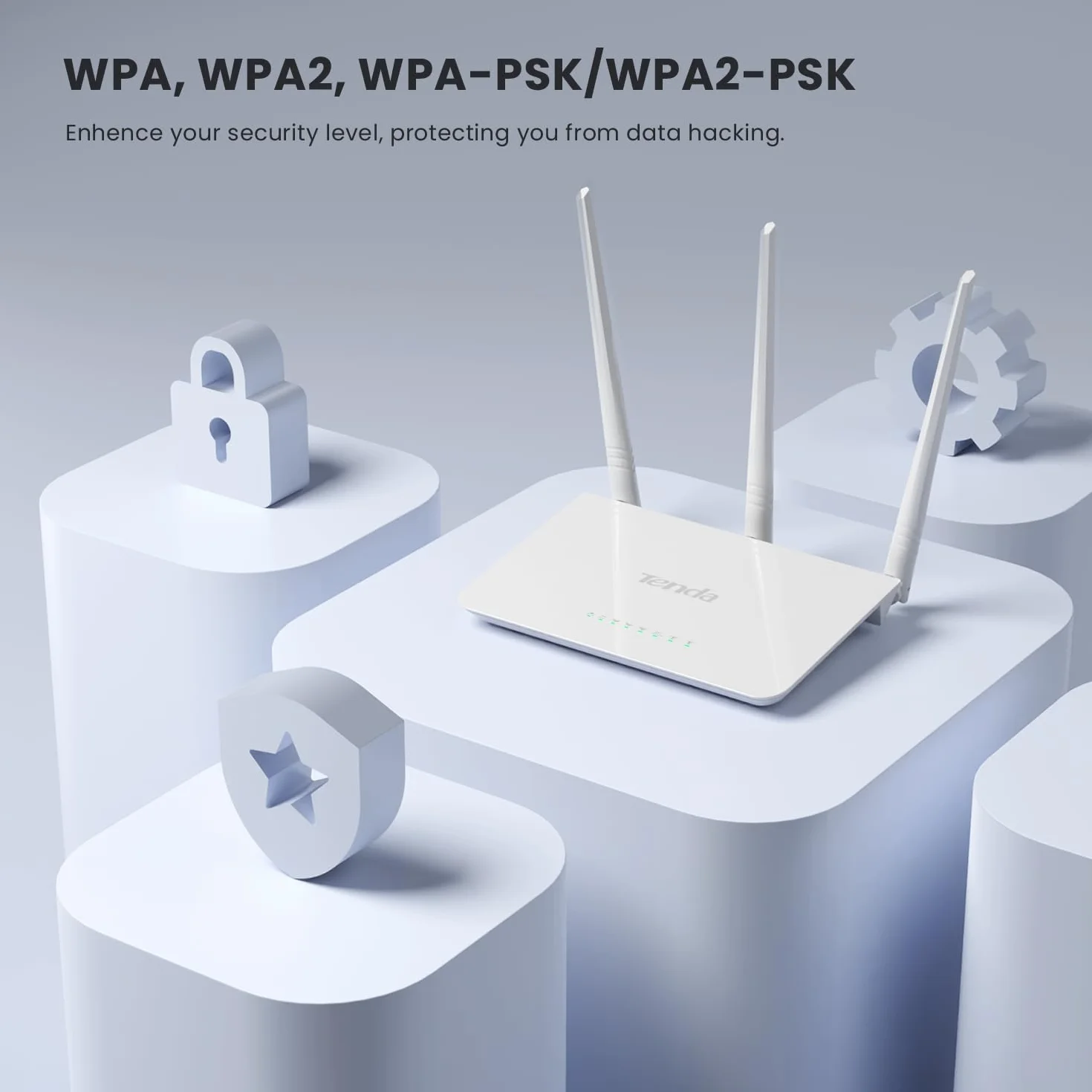 Tenda F3 Router Bezprzewodowy Fast Ethernet, 300Mbps, 2.4GHz, Bianco