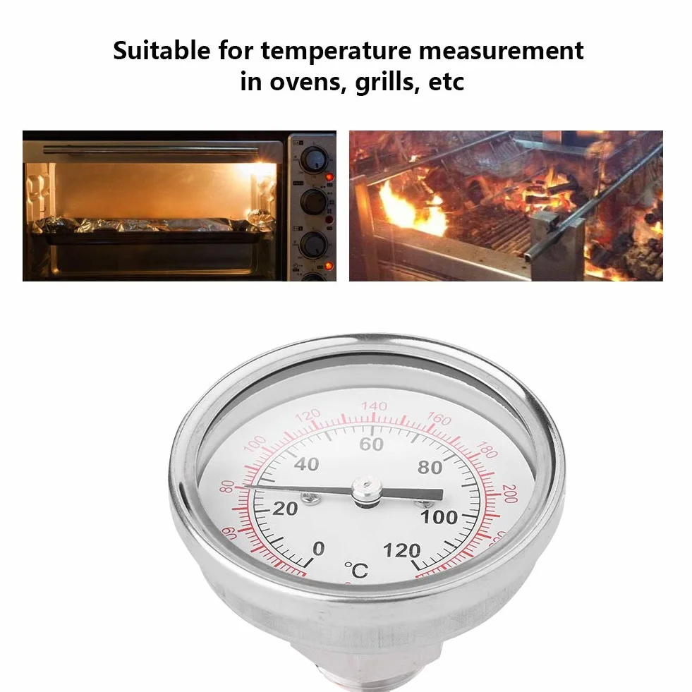 Termometr bimetaliczny, 62 mm 120 â„ƒ wysokotemperaturowy termometr z podwójnÄ… skalÄ… do piekarników, piekarników, grilli, grilla, cyfrowy termometr do miÄ™sa z natychmiastowym odczytem