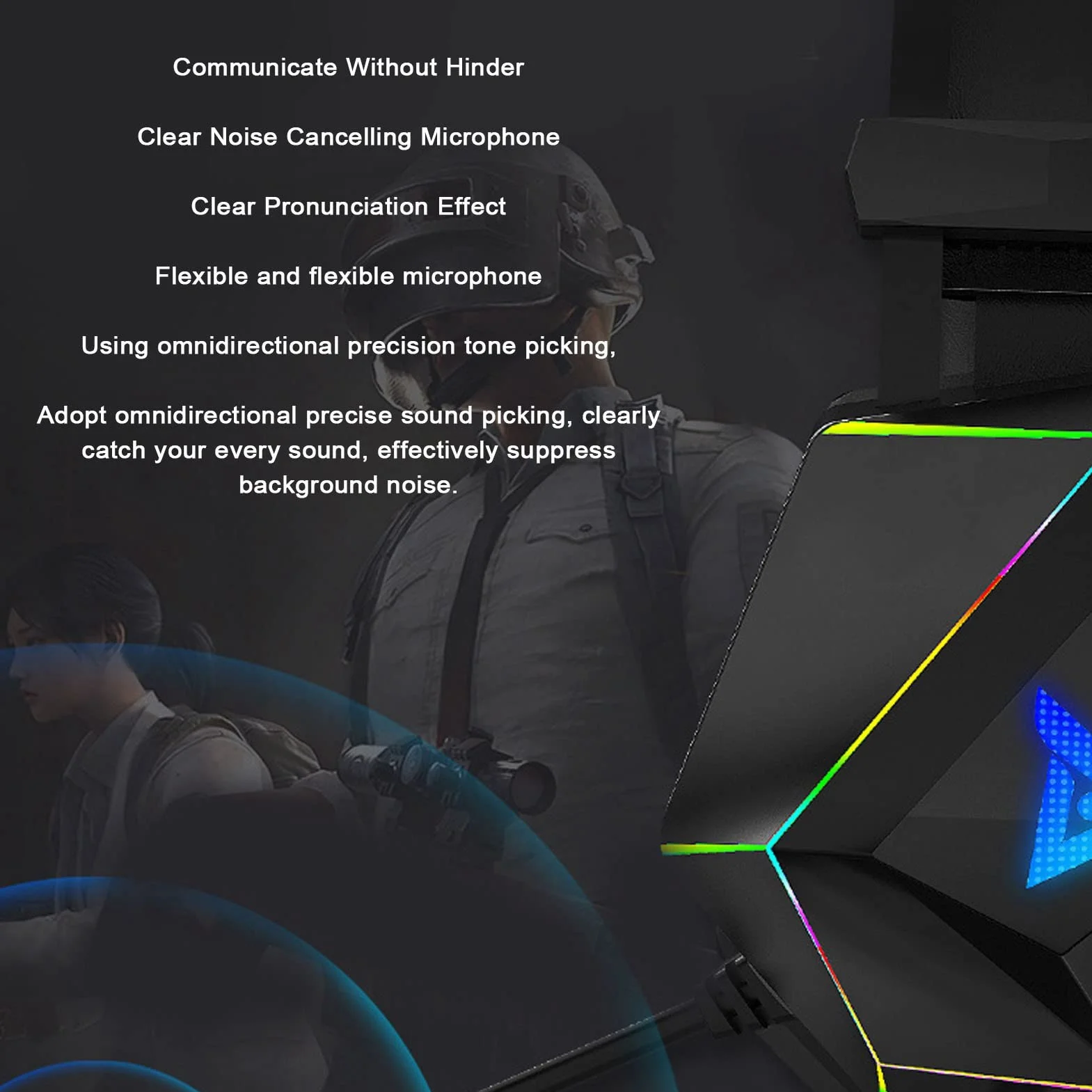 Zestaw Słuchawkowy do Gier RGB z Dźwiękiem Przestrzennym 7.1 i Mikrofonem z redukcją Szumów dla Graczy Komputerowych Wygodny w Noszeniu Kabel o Długości 2,2 M