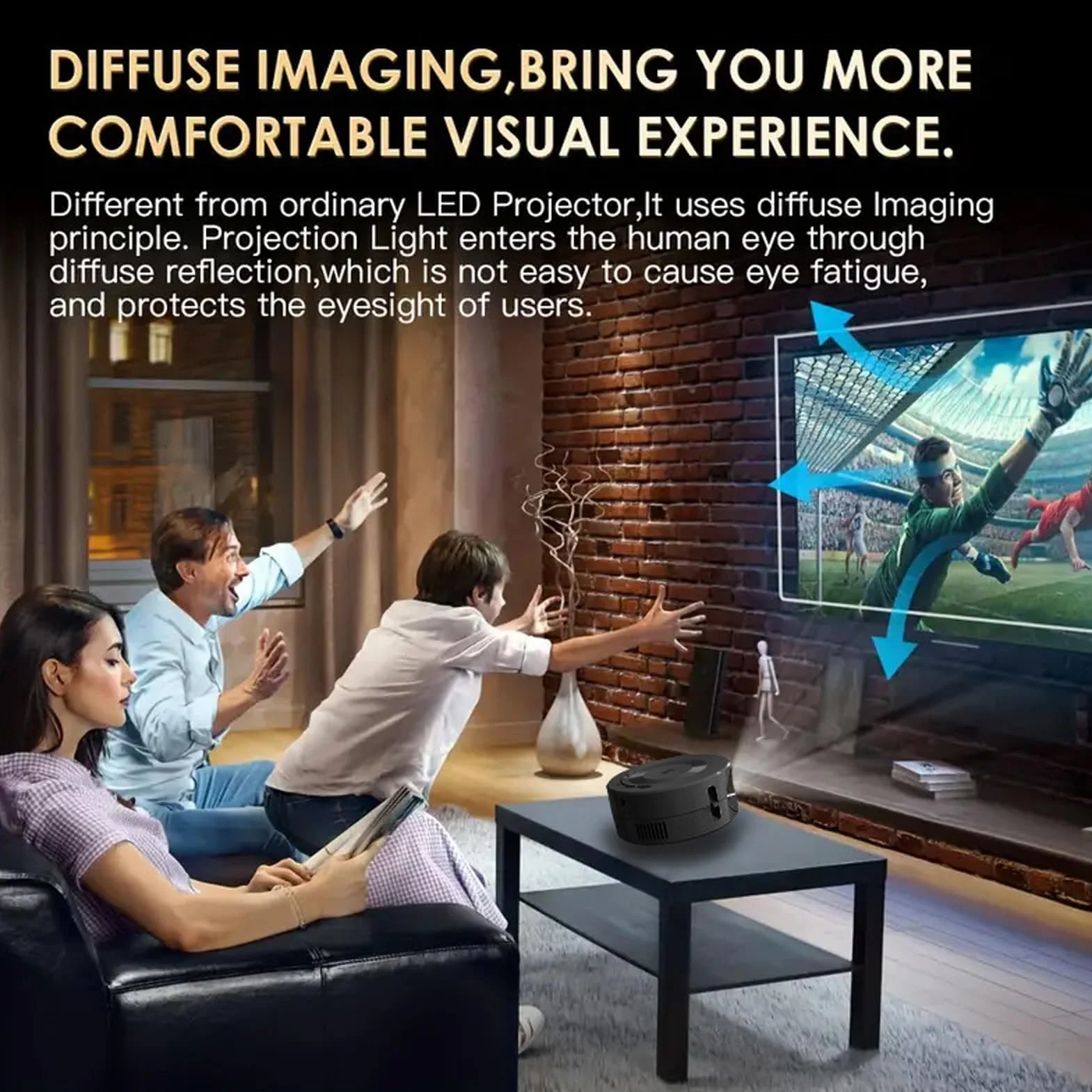 Mini Projektor, Przenośny Projektor Filmowy, Inteligentny Projektor Domowy 1080p, Obsługa Tej Samej Funkcji Ekranu, dla Tabletów z Telefonami z Systemem IOS i Androidem,