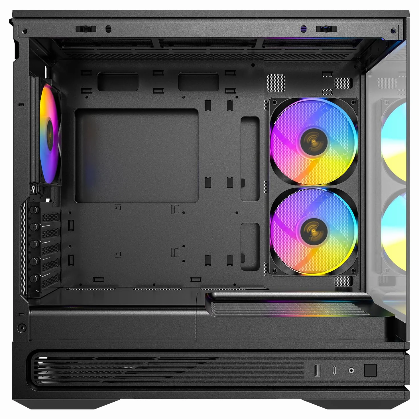 Antec C2M ARGB, kompaktowa obudowa MicroATX, panoramiczne szkło hartowane, wysoki przepływ powietrza, 3 wentylatory PWM ARGB w zestawie, obsługa chłodnicy 360 mm i procesor graficzny 415 mm, typ C 10