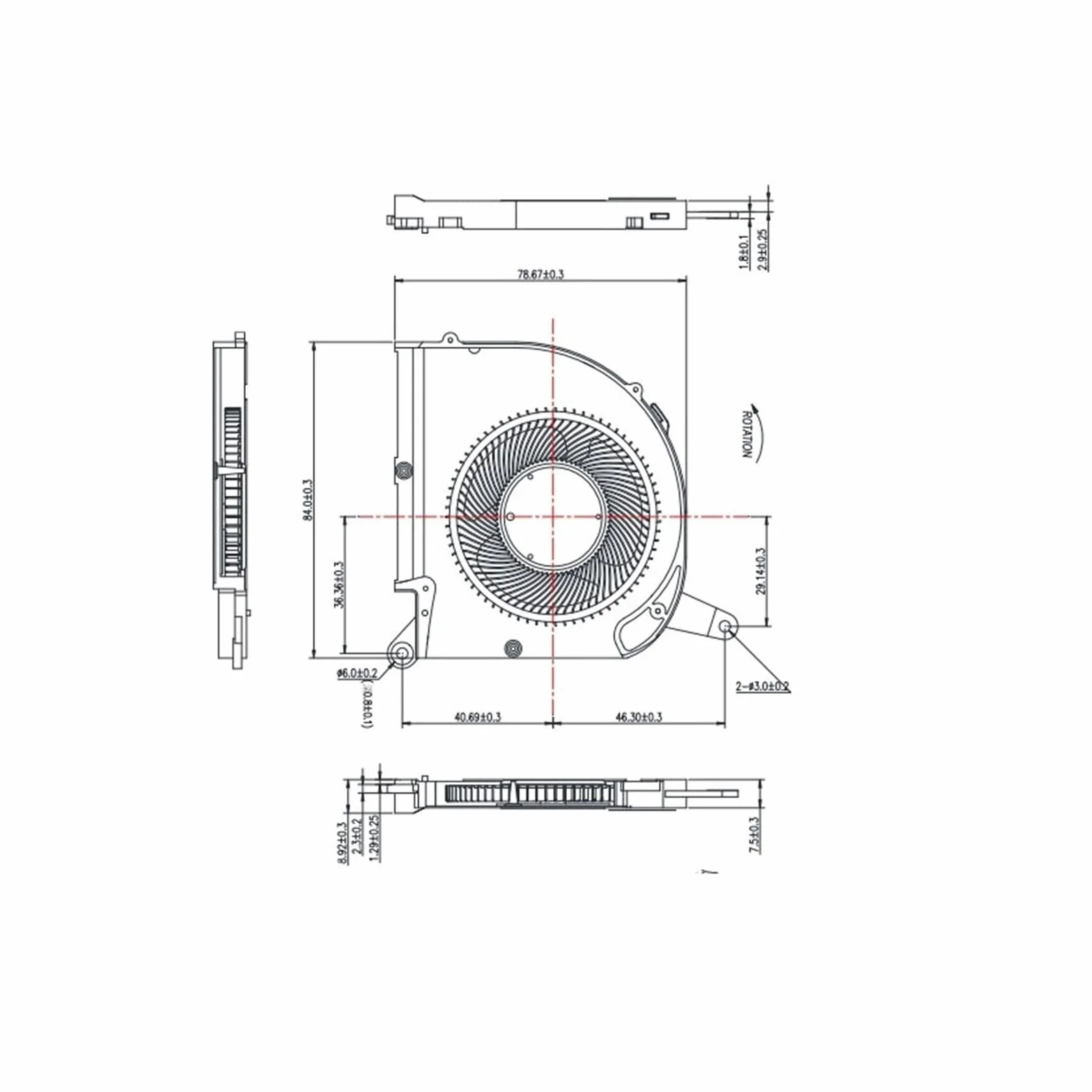 Wentylator procesora GPU laptopa PLB07010S12HH DC12V 0.50A 4Pin dla Gigabyte AERO 15 OLED SA 17 HDR XA RP75XA RP77XA Lucky (Color : CPU FAN)