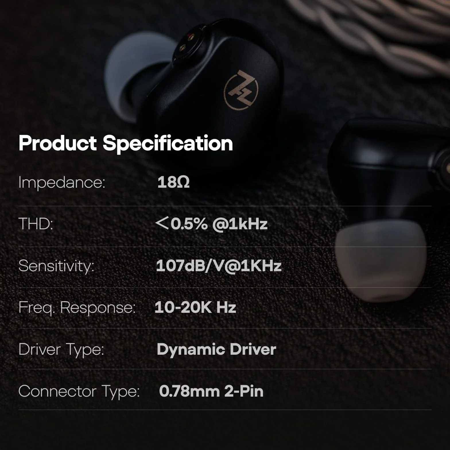 7HZ G1 słuchawki douszne do monitora o wysokiej wydajności, membrana 10 mm, dynamiczny przetwornik DLC, przewodowe słuchawki HiFi z odłączanym posrebrzanym kablem OFC, dla muzyków