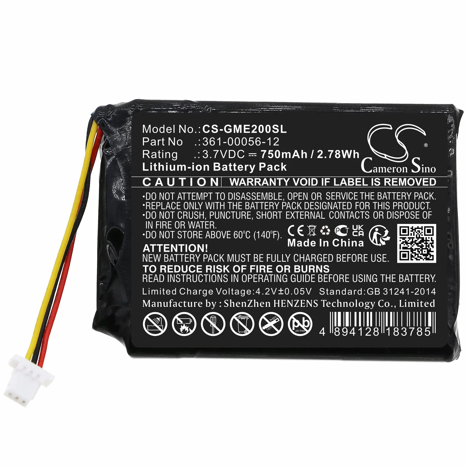 Cameron Sino akumulator do Garmin Dezl OTR700, Edge Explore 2 PN:Garmin 361-00056-12 750mAh / 2,78Wh