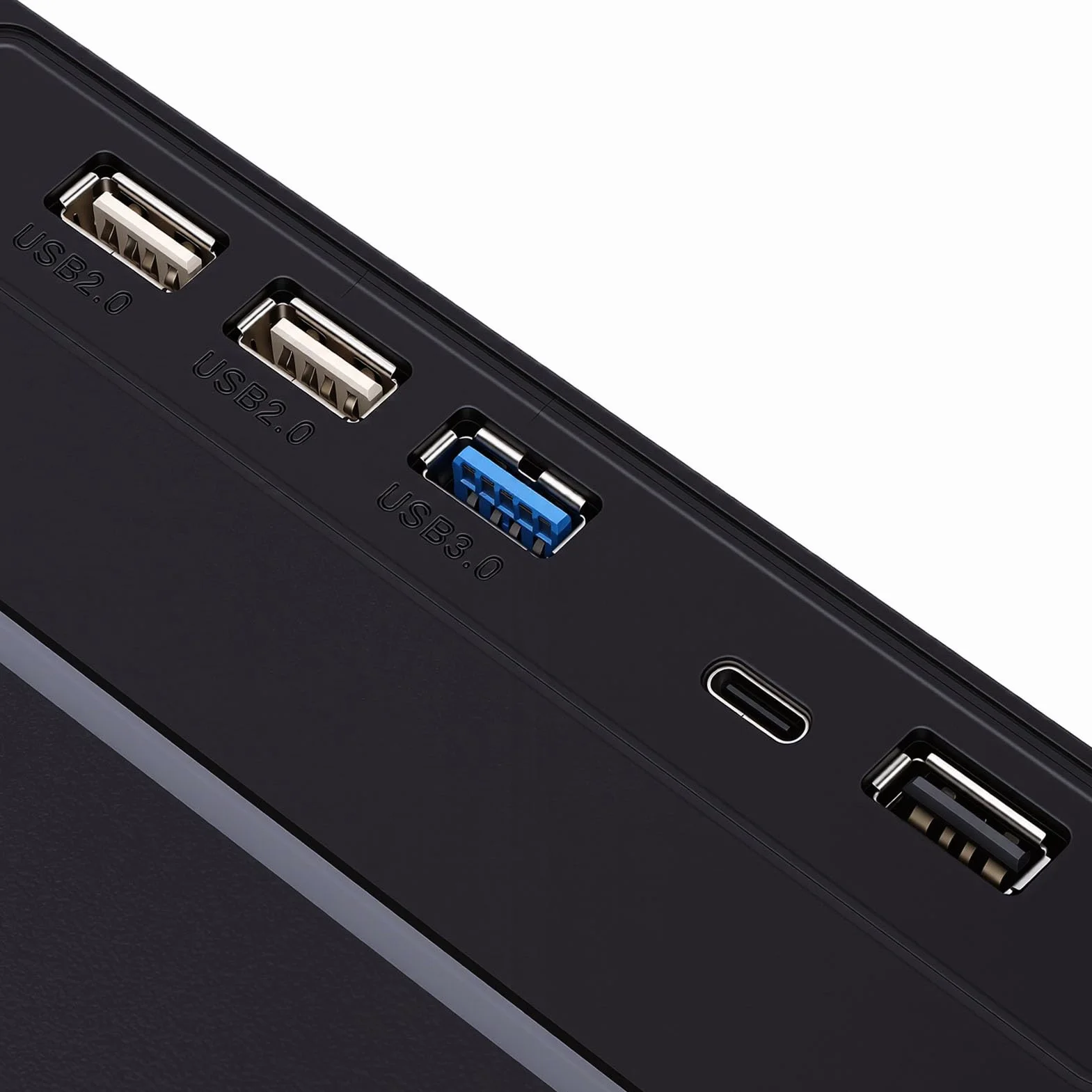 Regulowana, Składana Podstawka Pod Komputer ze Stojakiem, 4 Portami USB i wielofunkcyjną pamięcią masową Laptop, Telewizor, Drukarka i Głośnik - Znak Omice z Antypoślizgowymi Nóżkami