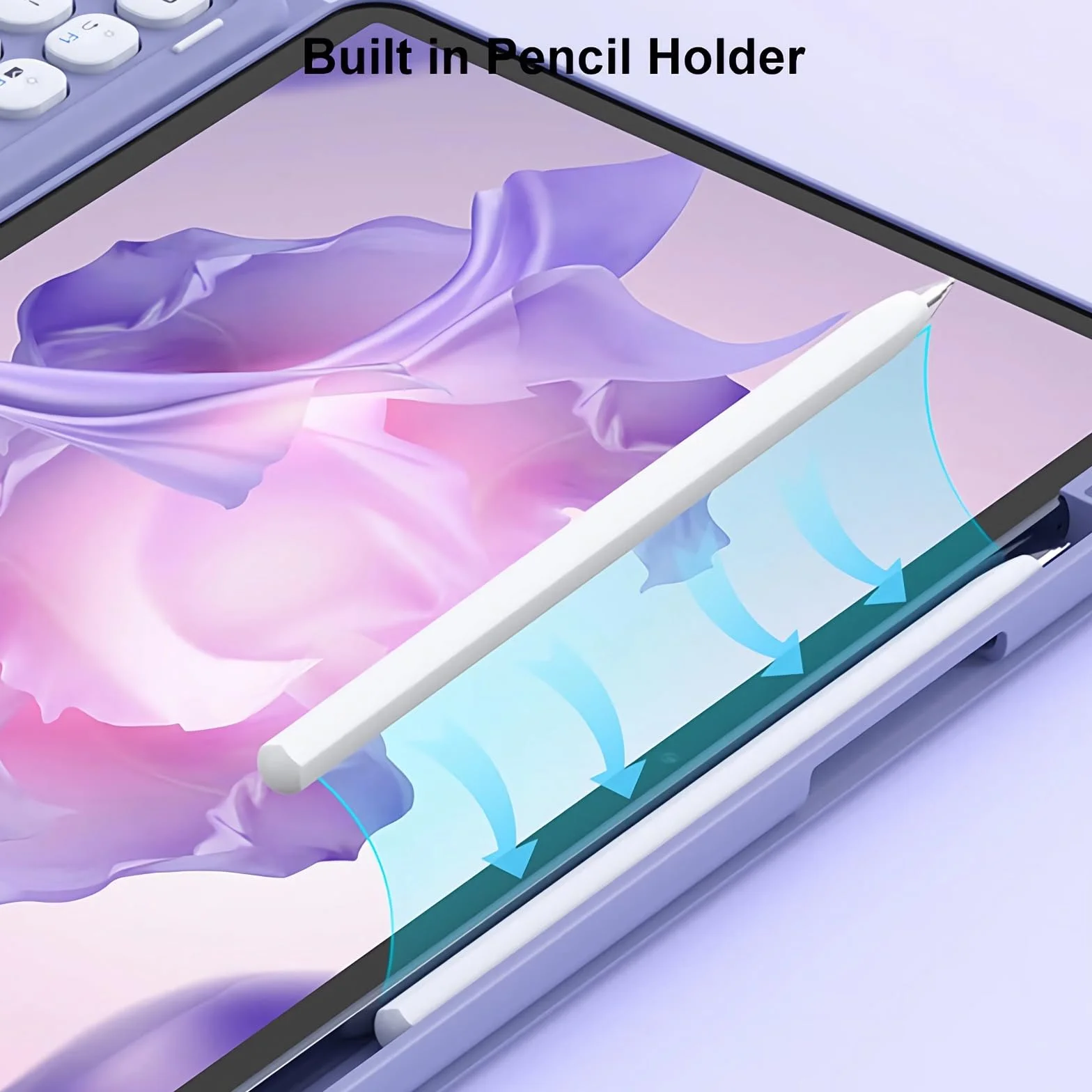 Etui z klawiaturą do Xiaomi Mi Pad 5/5 Pro 11" 2021, Wbudowany Uchwyt Na Ołówek, Magnetyczna Odłączana Bezprzewodowa Podświetlana Klawiatura z Myszą Bluetooth,Blue 1