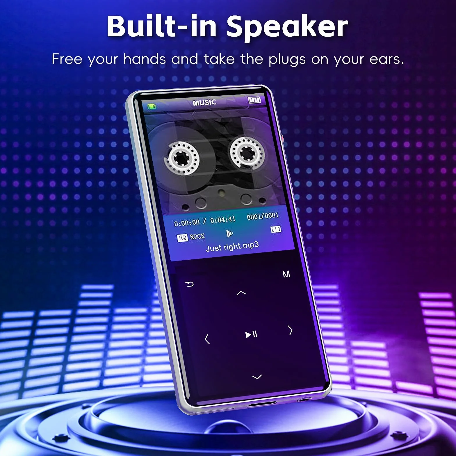 HIFI WALKER Odtwarzacz MP3 M7 – 128 GB, Bluetooth 5.0, ekran dotykowy 2,4 cala, odtwarzacz muzyczny z głośnikiem, mini rejestrator głosu ze słuchawkami, przyciskami dotykowymi, przeglądarką zdjęć
