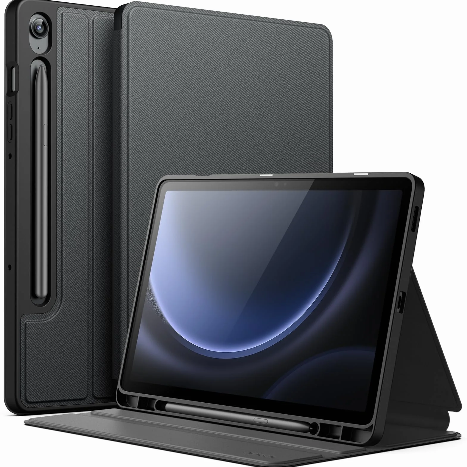 JETech Etui dla Samsung Galaxy Tab S10 Lite / S10 FE / S9 FE 10,9 Cala z S Pen Uchwytem, Slim Folio Stojak Ochronny Tabletu Case, Wiele Kąta Widzenia Oglądanie (Czarny)
