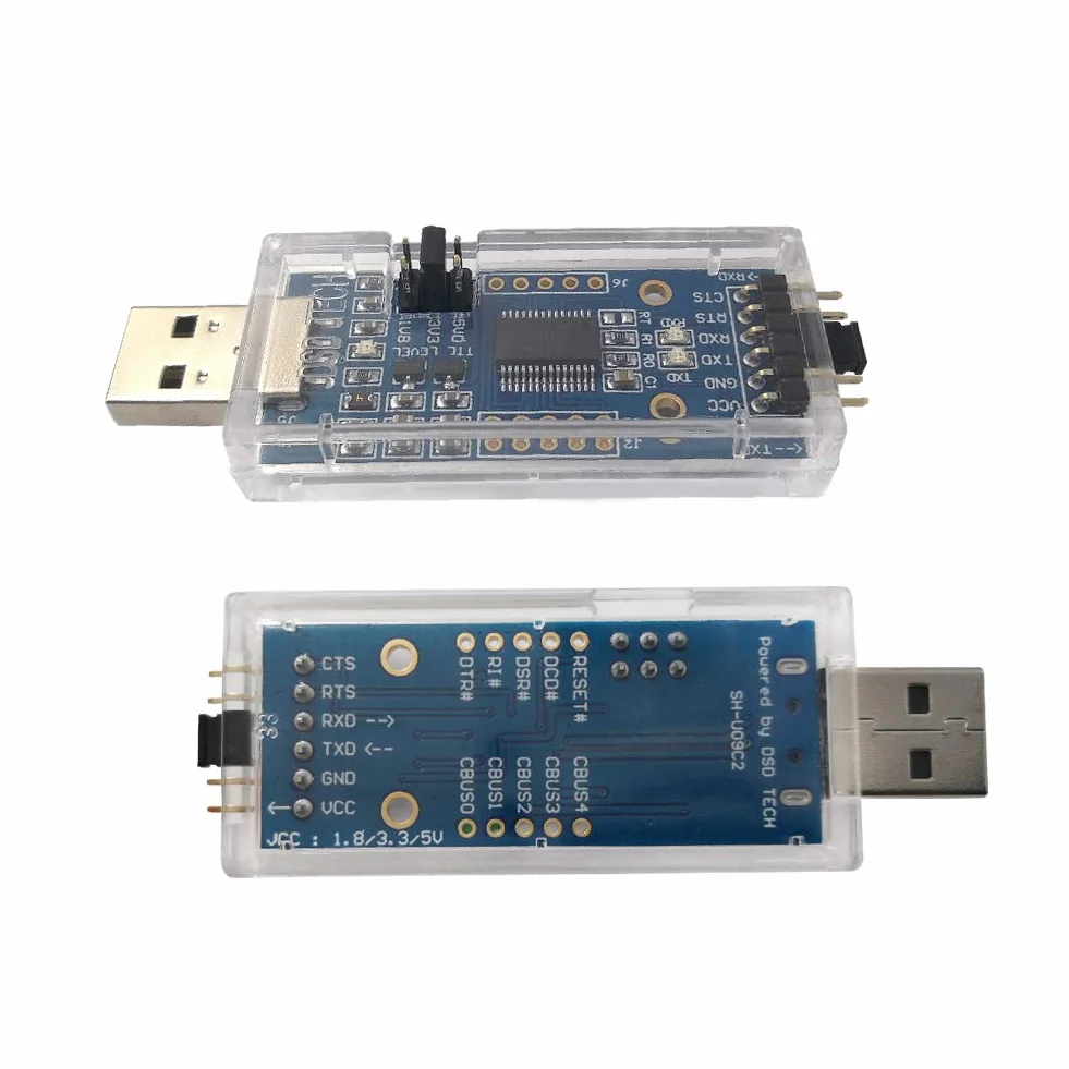 DSD TECH SH-U09C2 Adapter USB na TTL Wbudowany układ scalony FTDI FT232RL do debugowania i programowania
