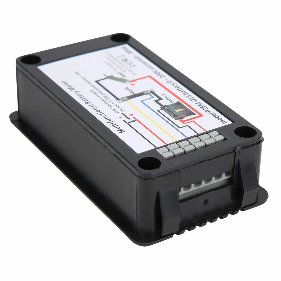 PZEM-015 Tester akumulatora, cyfrowy wyświetlacz LCD 0-200 V Wielofunkcyjny miernik akumulatorów z bocznikiem 300 A, dokładność pomiaru 1% (300 A)