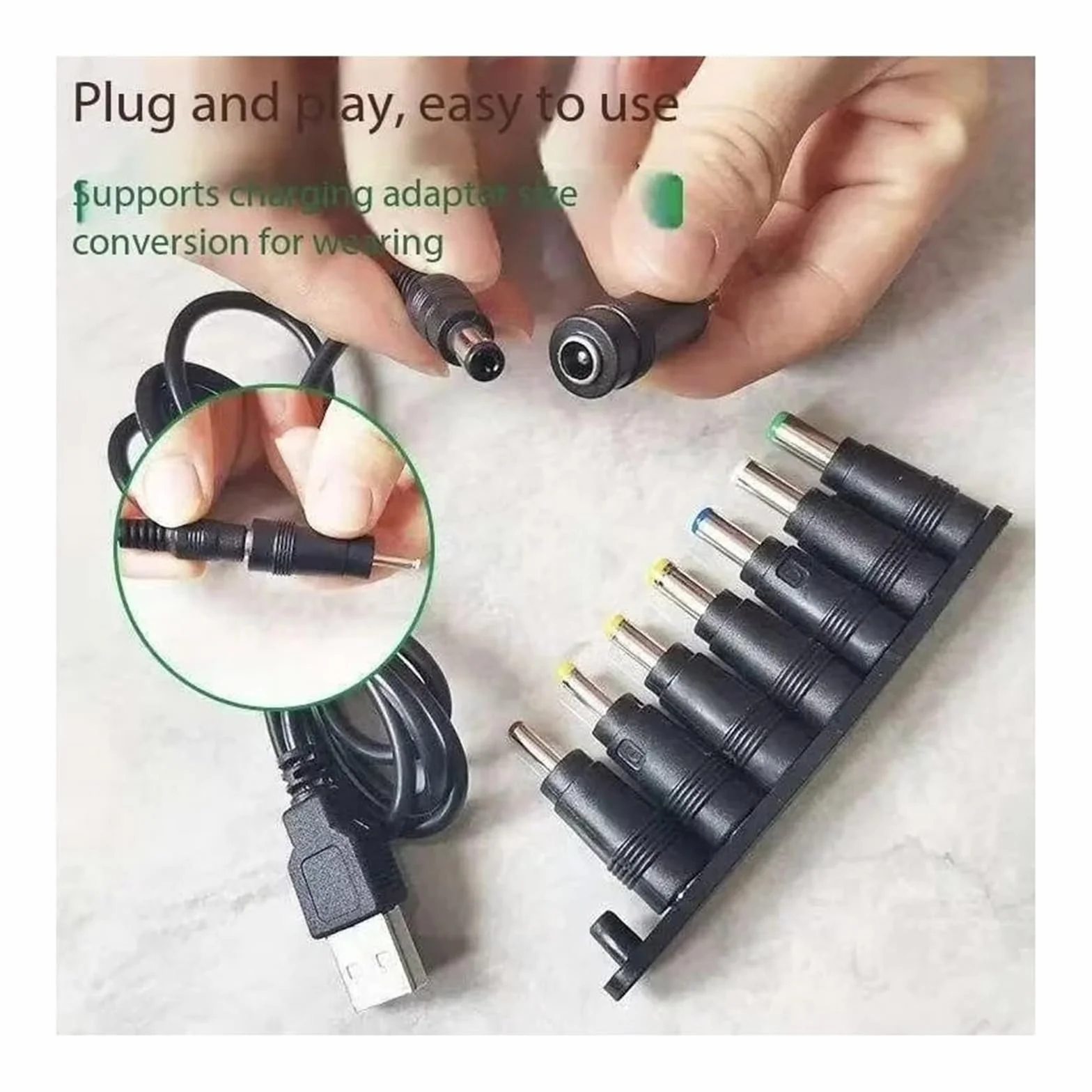 USB Boost 5 V-9 V-12 V DC 5,5 x 2,1 mm 8-pinowy kabel WiFi router modem wentylator (10 sztuk)