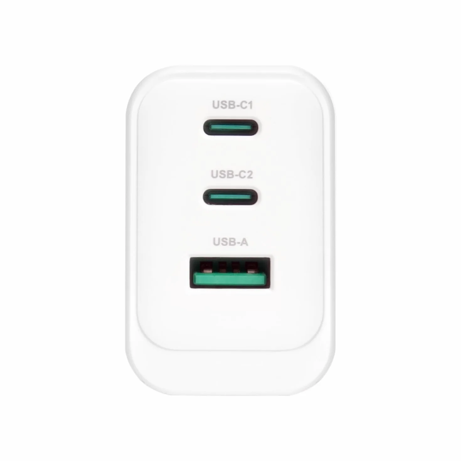 VulTech CC65-2C1A Uniwersalna ładowarka do notebooków Smartphone Tablet 65W GaN USB + 2 x Type-C/USB-C PD3.0 QC3.0 PPS biały - kompaktowy rozmiar