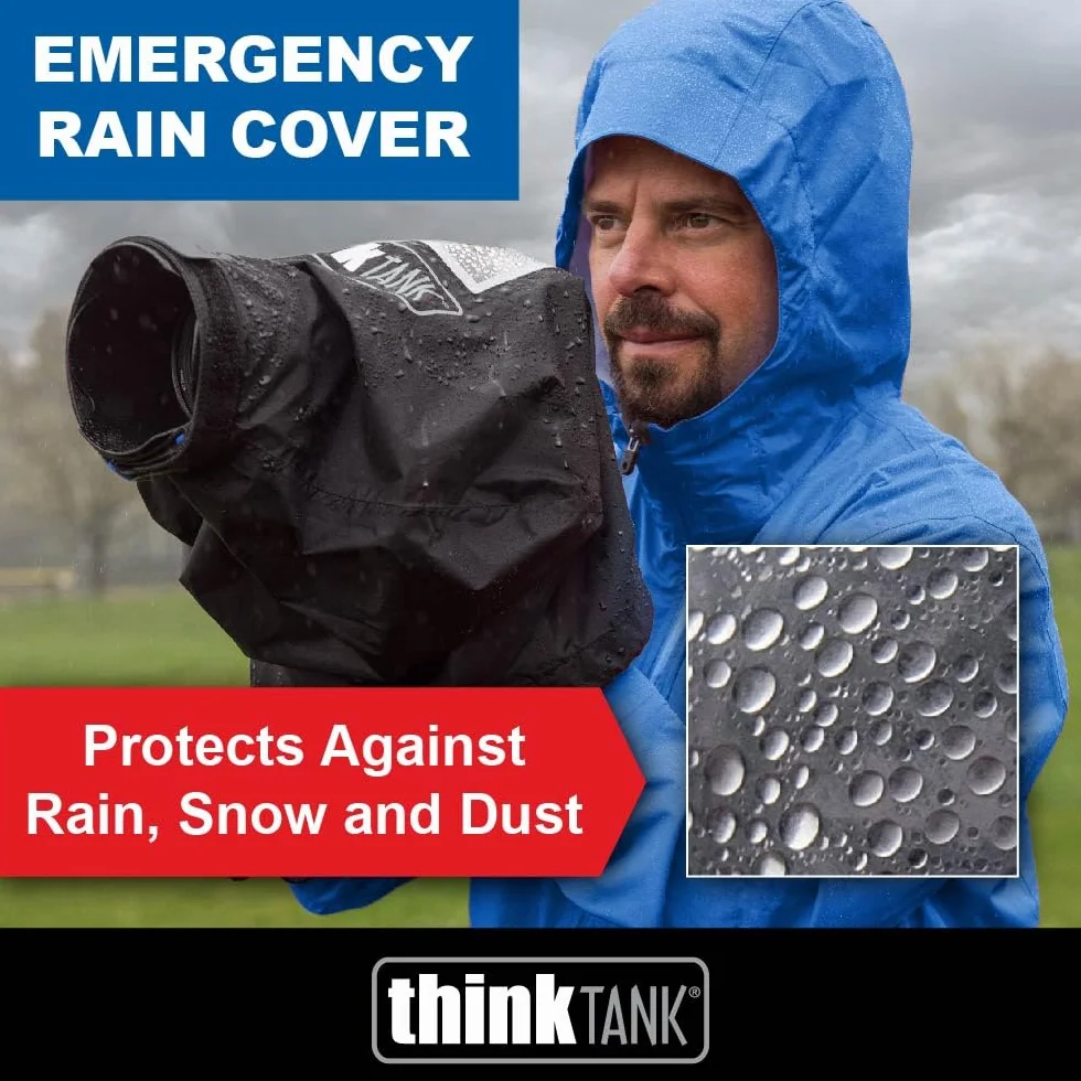 Think Tank 6180 Osłona przeciwdeszczowa do lustrzanek cyfrowych i bezlusterkowych z obiektywem i małym formacie 24 x 70 mm