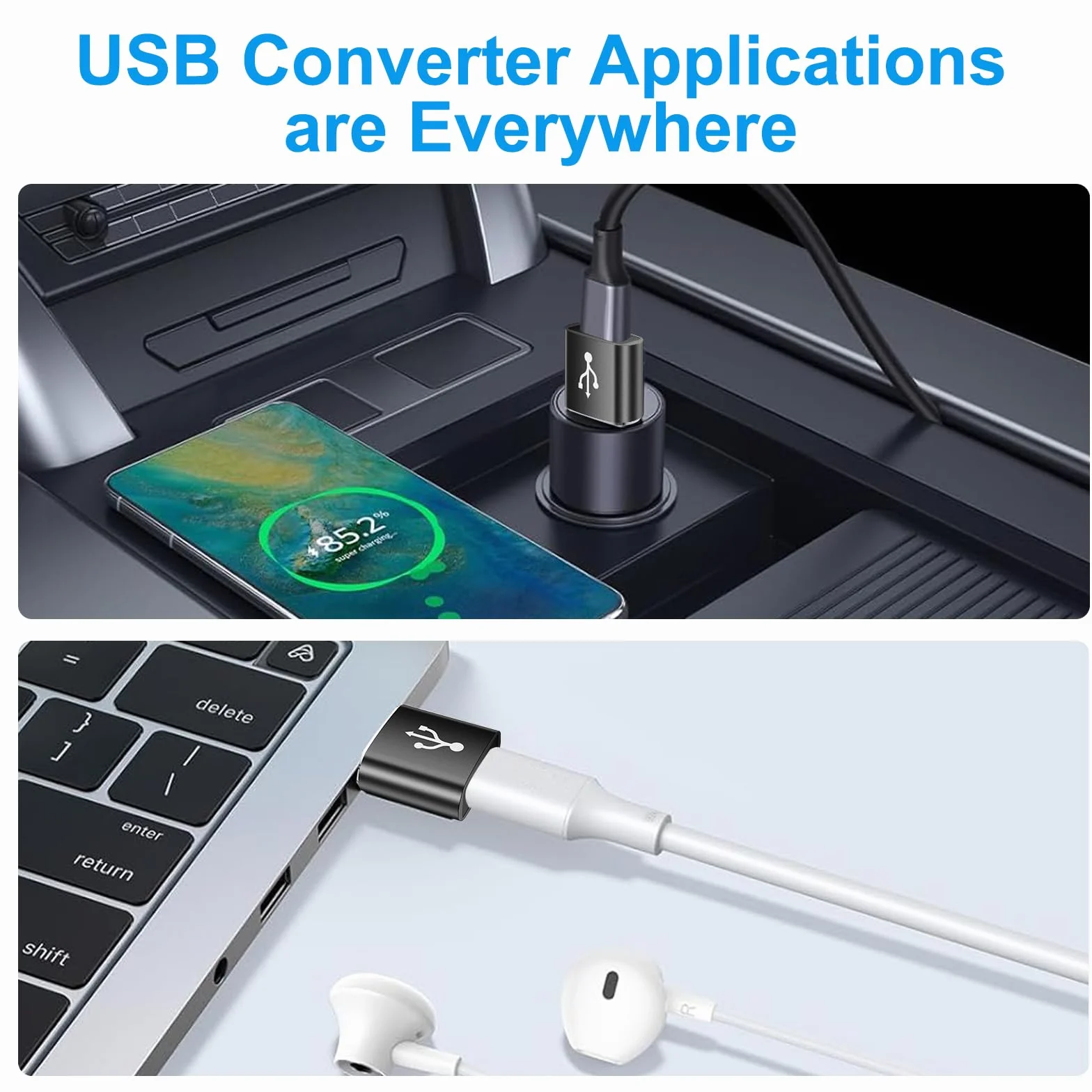 Adapter USB na USB C, adapter USB C na USB, adapter USB C na USB A, adapter USB na C, adapter USB na USBC-C dla iPhone, MacBook Pro, iPad, iMac i innych urządzeń (20,