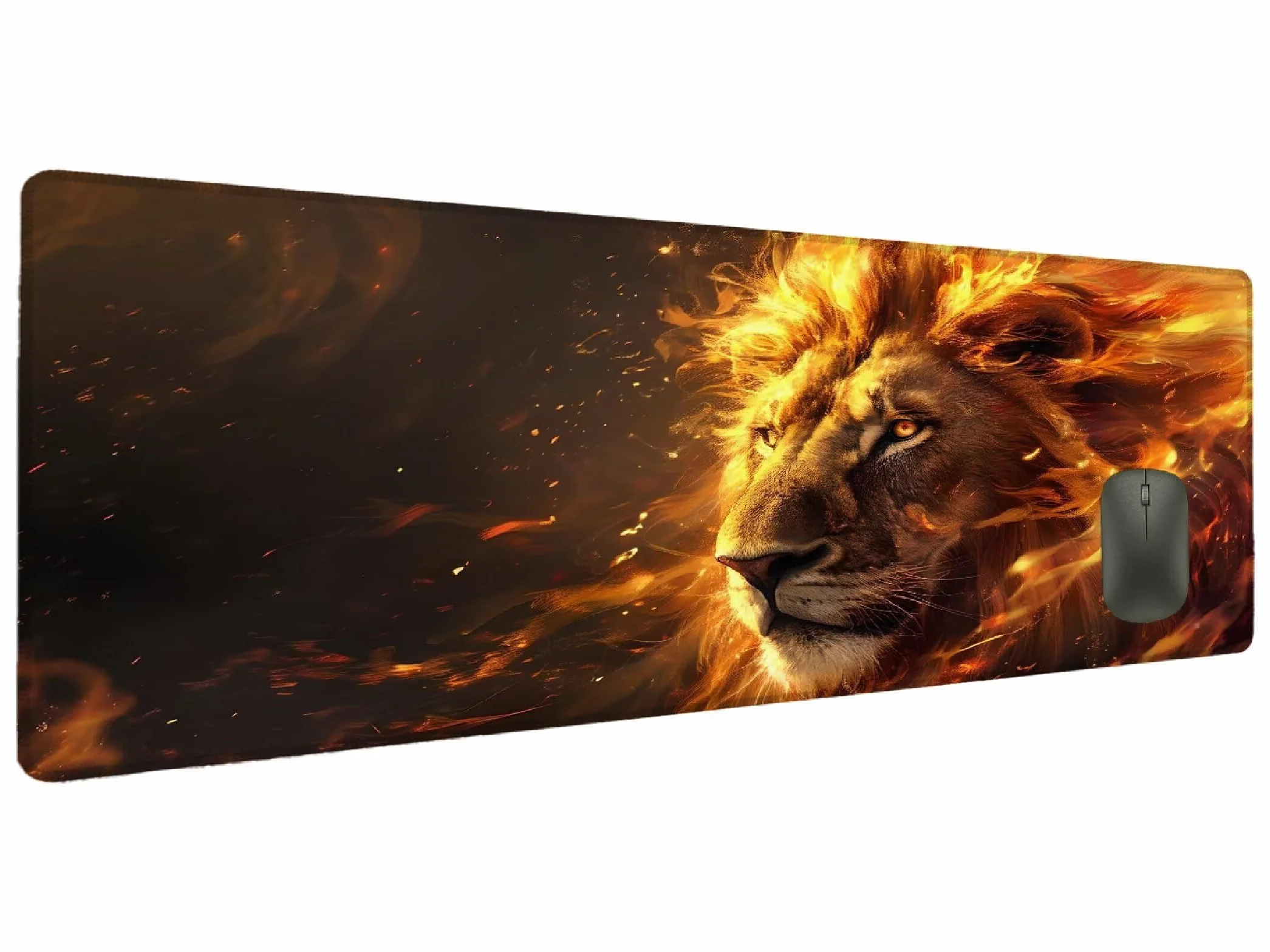 Podkładka pod mysz, złota podkładka na biurko, lew, XXL, 1500 x 800 mm, podkładka pod mysz, duża, dla graczy, akcesoria, dekoracja na biurko, wodoodporna, antypoślizgowa, gumowa podstawa, ochrona