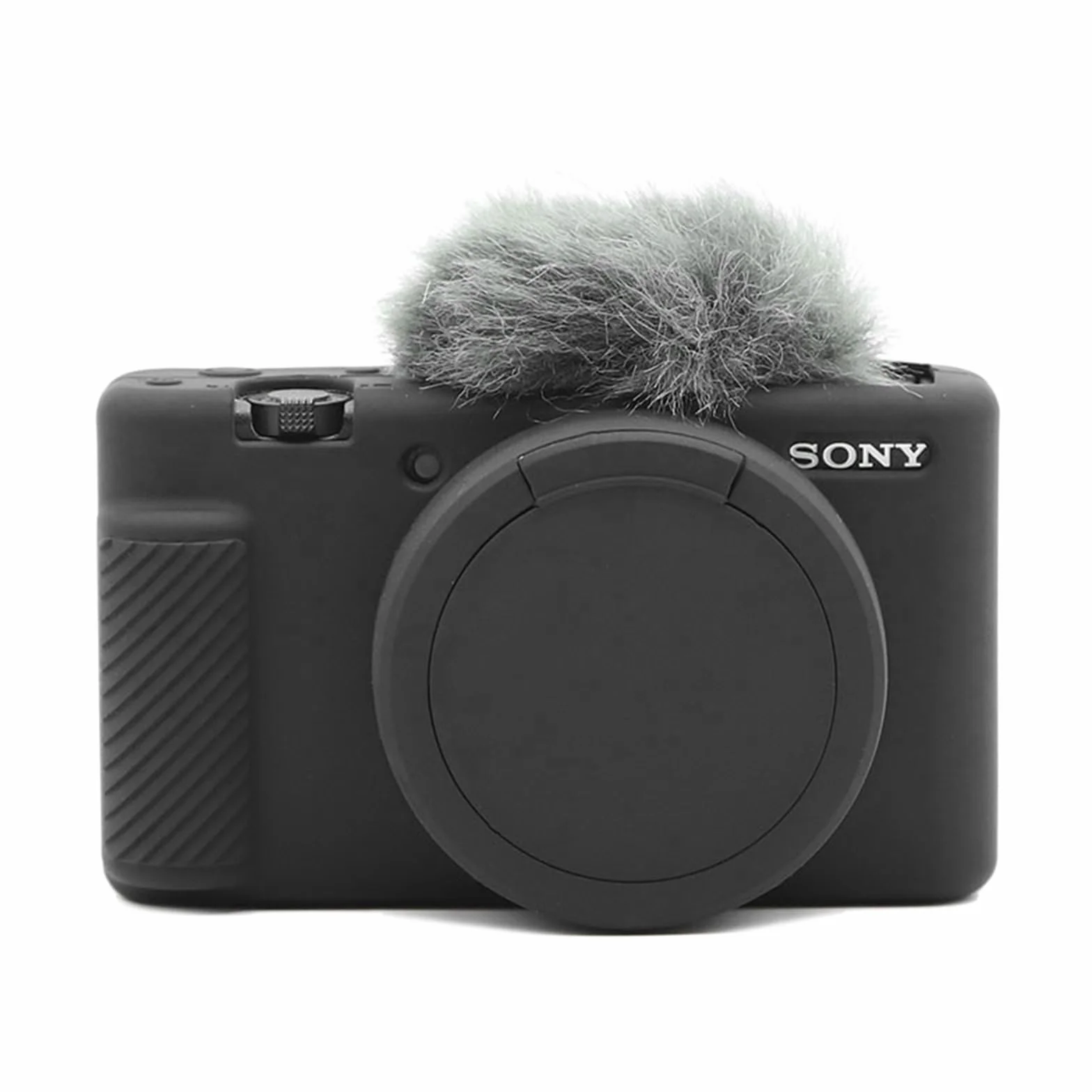 Rieibi Etui ZV-1, miękkie silikonowe etui ochronne do aparatu cyfrowego Sony ZV-1 ZV1, lekkie etui na aparat ZV1 - czarne