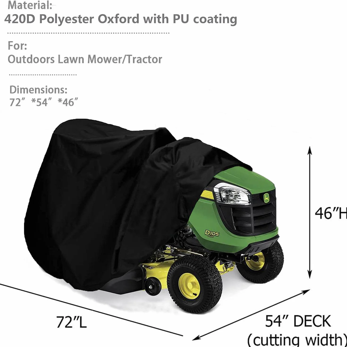 Pokrowiec na kosiarkę wodoodporny poliester 420D Oxford do pokładów 137 cm
