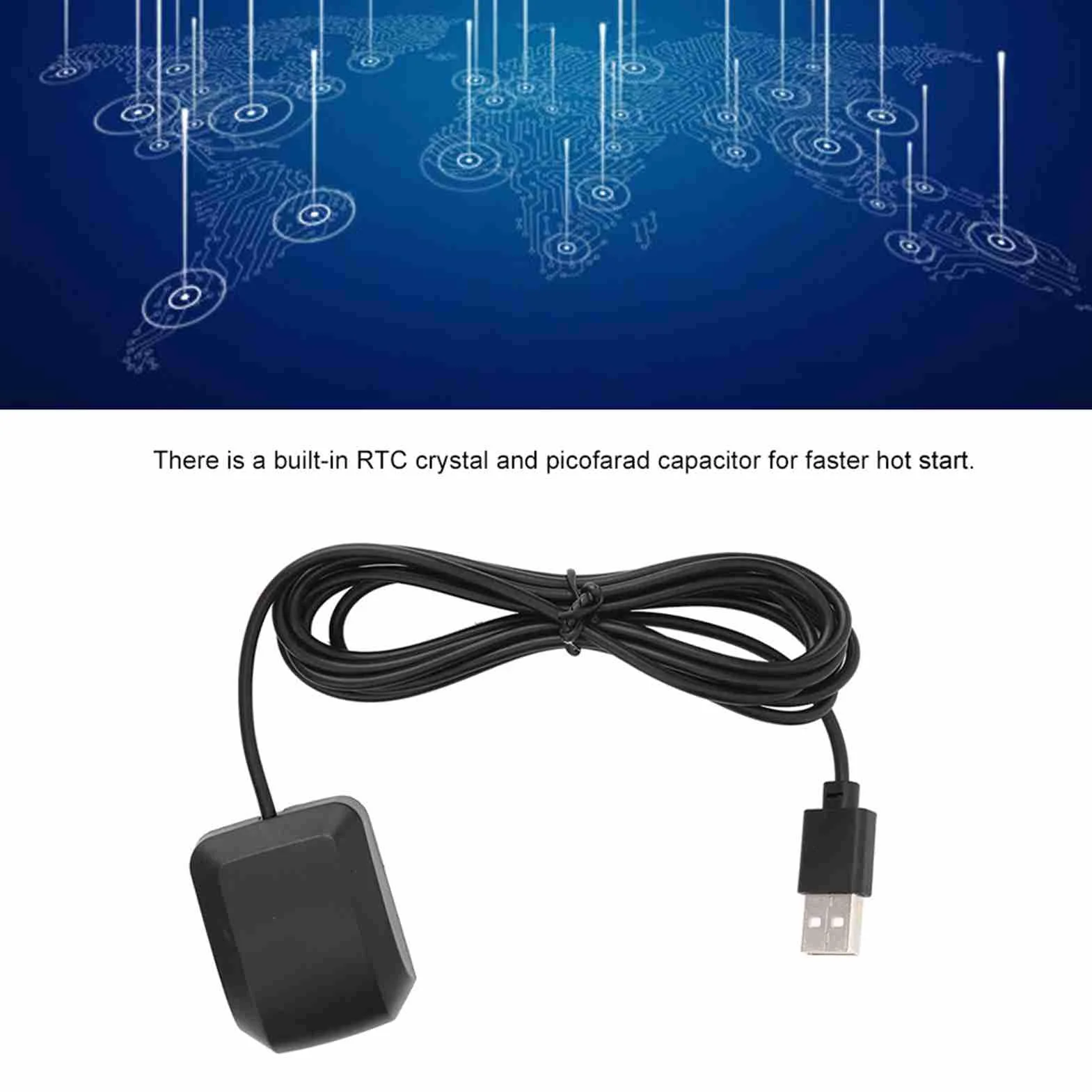 Wakects Moduł nawigacyjny VK162, odbiornik GPS USB o wysokiej dokładności z częstotliwością odświeżania 15 Hz do nawigacji Map Ziemi na tabletach, laptopach i