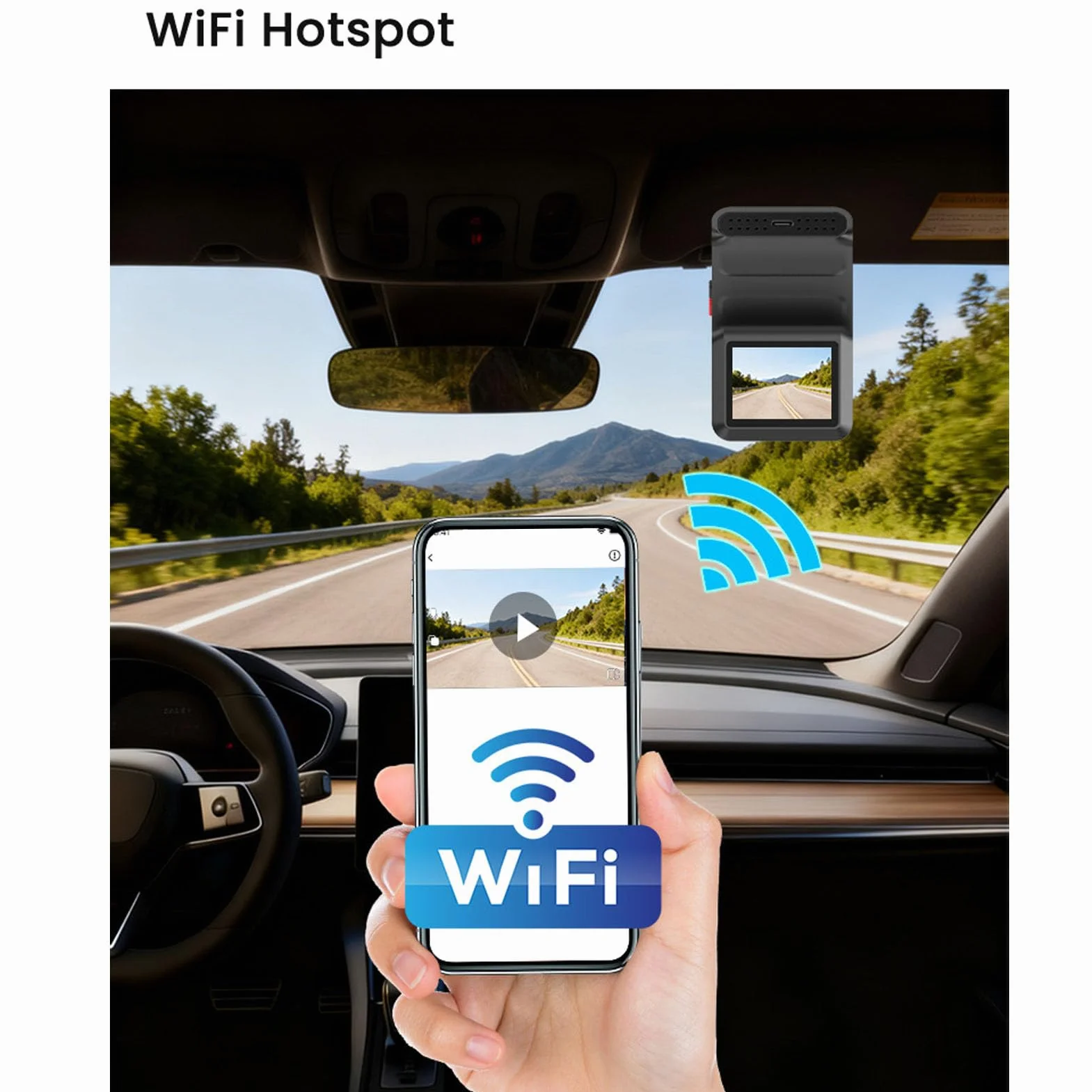 Goshyda Kamera Samochodowa 4K, Rejestrator Jazdy Samochodem WiFi 4G GPS z Systemem BSD ADAS, Noktowizyjny Monitor Parkowania, Szeroki Kąt 140°