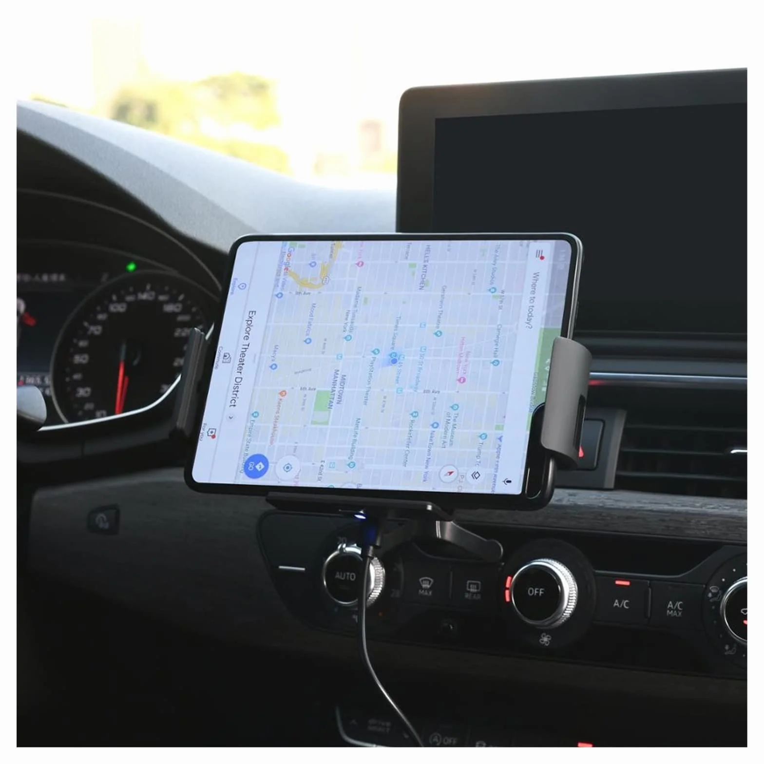 Ładowarka bezprzewodowa, Bezprzewodowa ładowarka samochodowa Składany ekran 15W Szybka ładowarka do telefonu Uchwyt do telefonu(S2 With Car Charger)