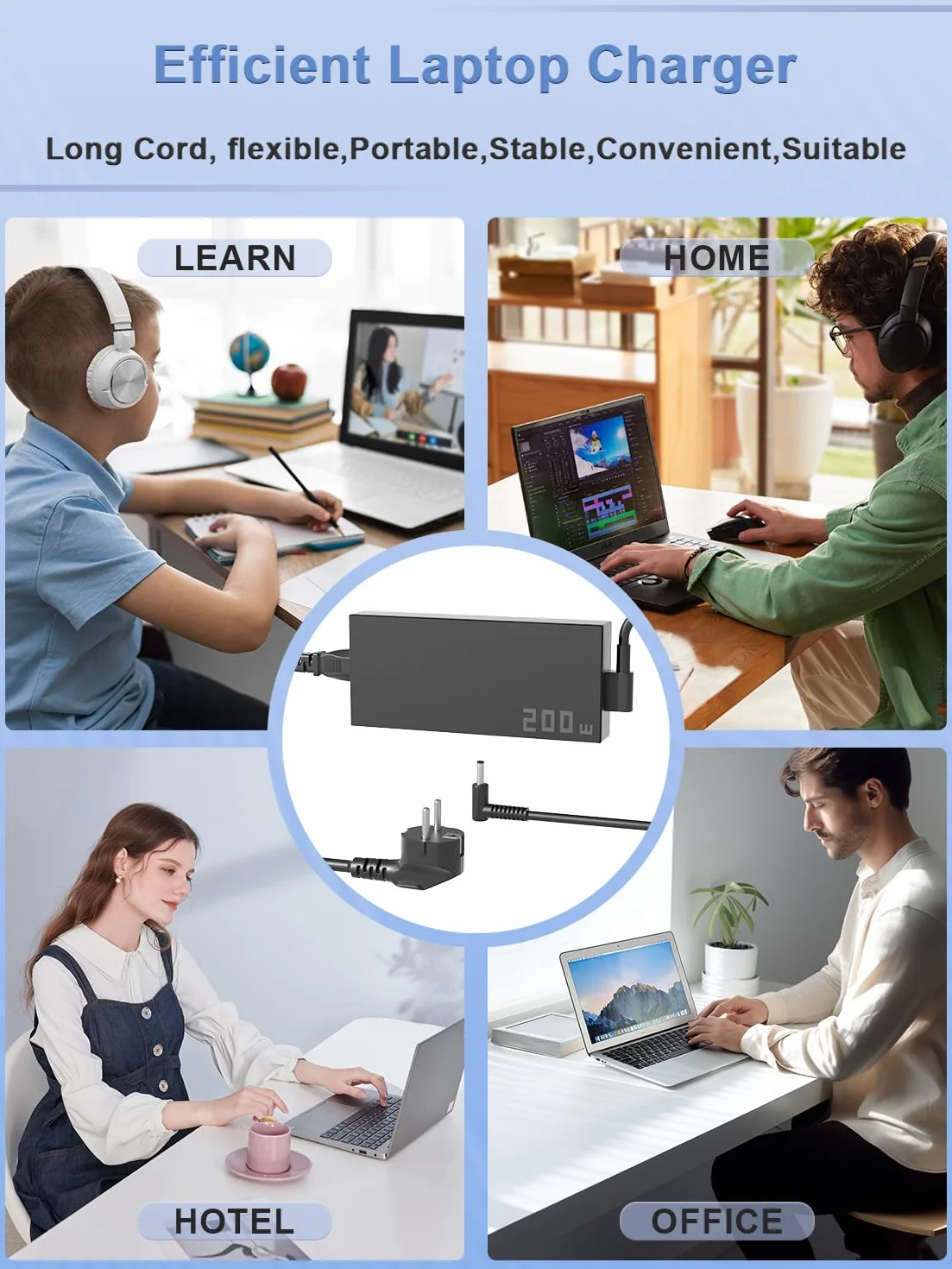 200W ładowarka kompatybilna z Asus Vivobook Pro 15 16 16X 14 14X Q543 Q533 N6506 K6602 M7600 M6400 N7401 K6400 M6500 K6502 Q540 Zenbook Pro 15 17 Flip UP6502 UM535 Laptop