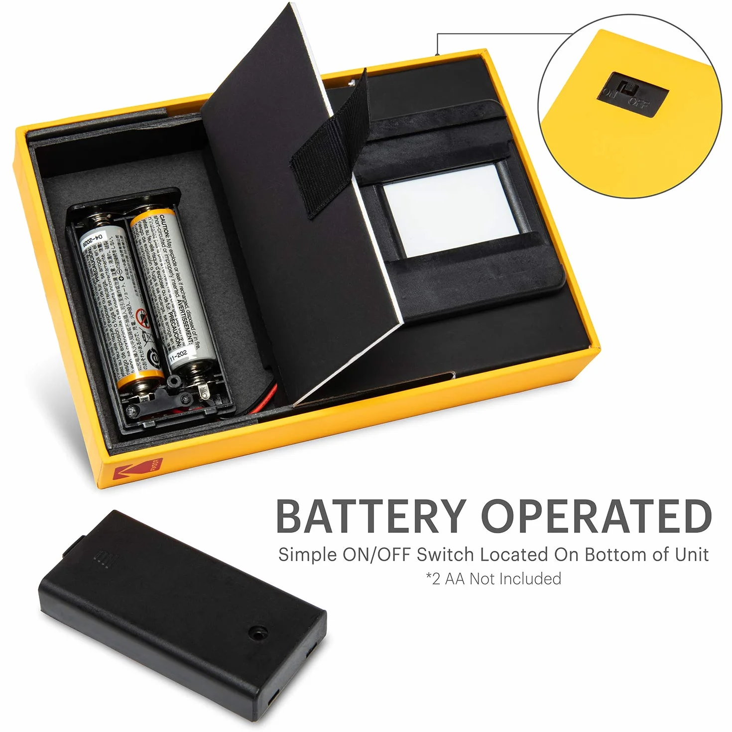 KODAK Mobilny skaner klisz — skanuj i zapisuj stare filmy i slajdy 35 mm za pomocą aparatu w smartfonie — przenośny, składany skaner z wbudowaną lampą LED