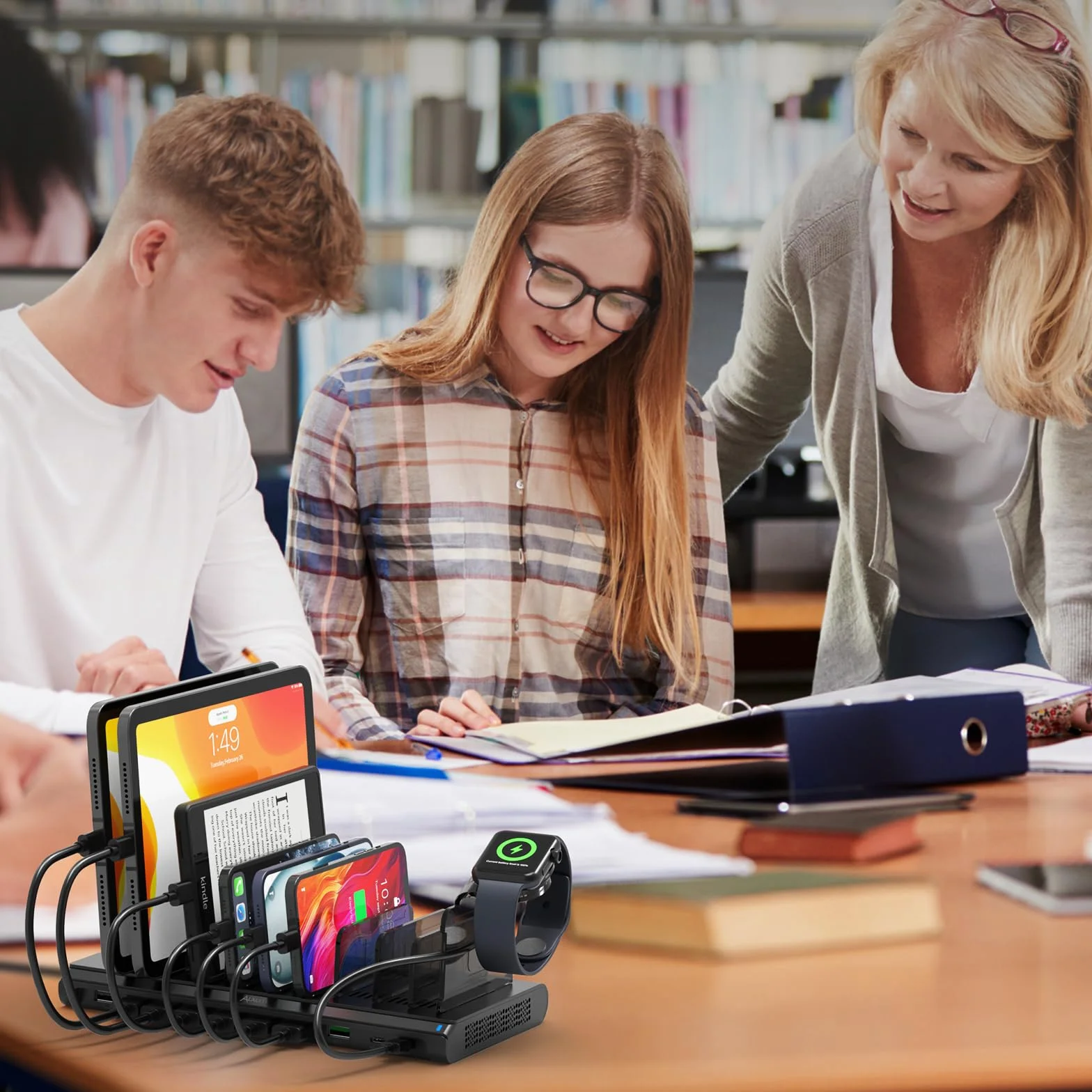 Alxum Stacja ładująca USB C z QC 3.0, 120W 10 Port Mutiple Charging Station z 60W 18W Dual PD Port dla laptopa, tabletu, telefonu, Pixel, i więcej