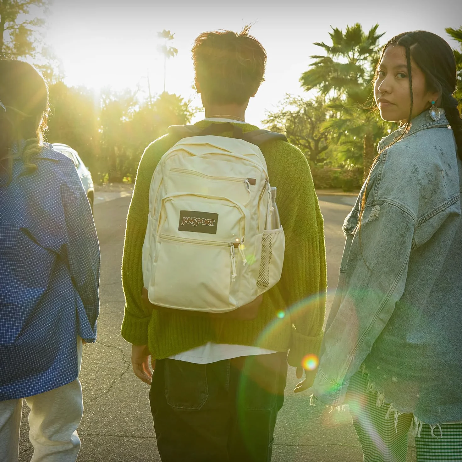 JanSport Fajny plecak z pokrowcem na laptopa 38.1 cm, duża torba na komputer z 2 przegródkami, ergonomiczne paski