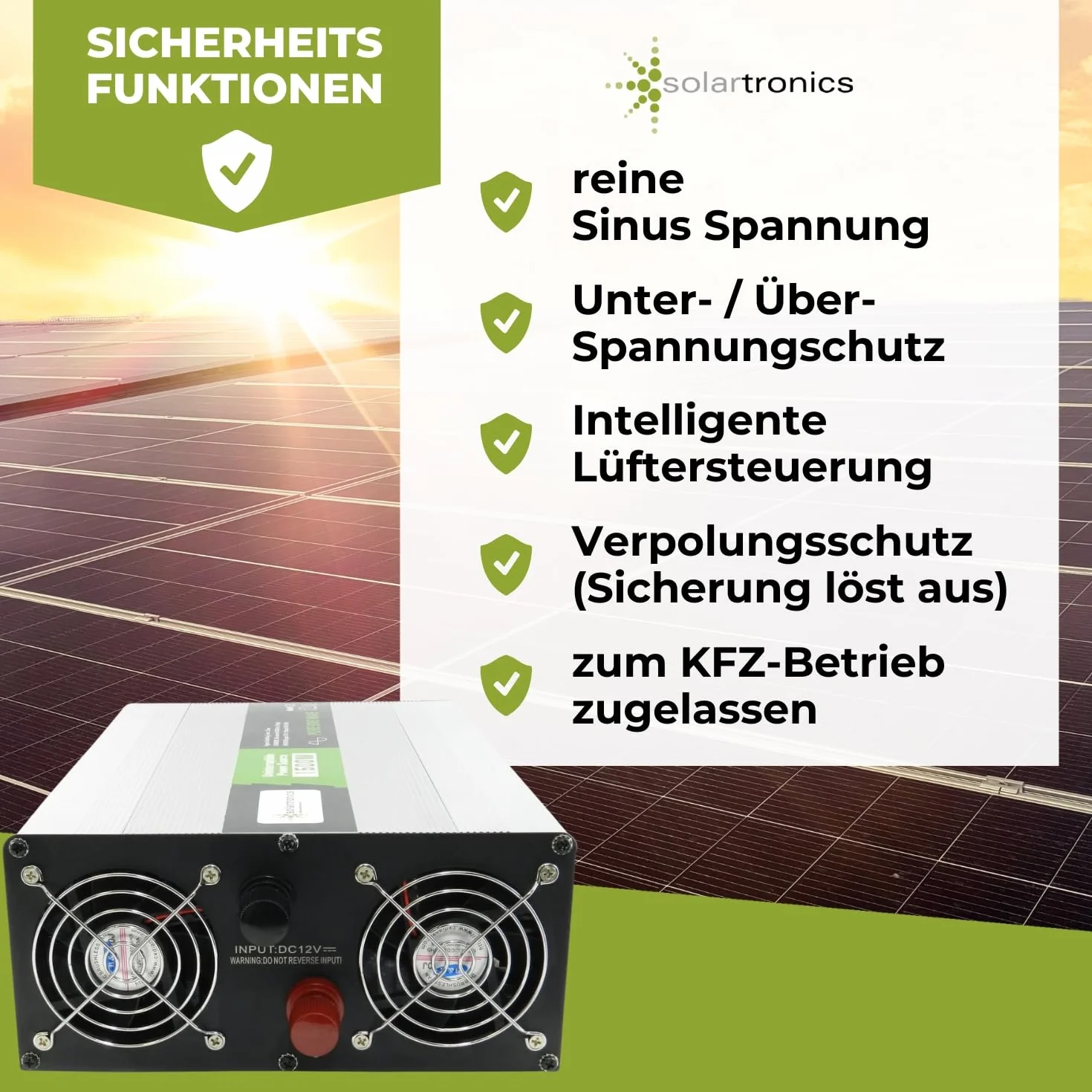 Przetwornica napięcia USV 12 V NPS 1500 W z przełącznikiem DIP czysty sinus UPS Inverter