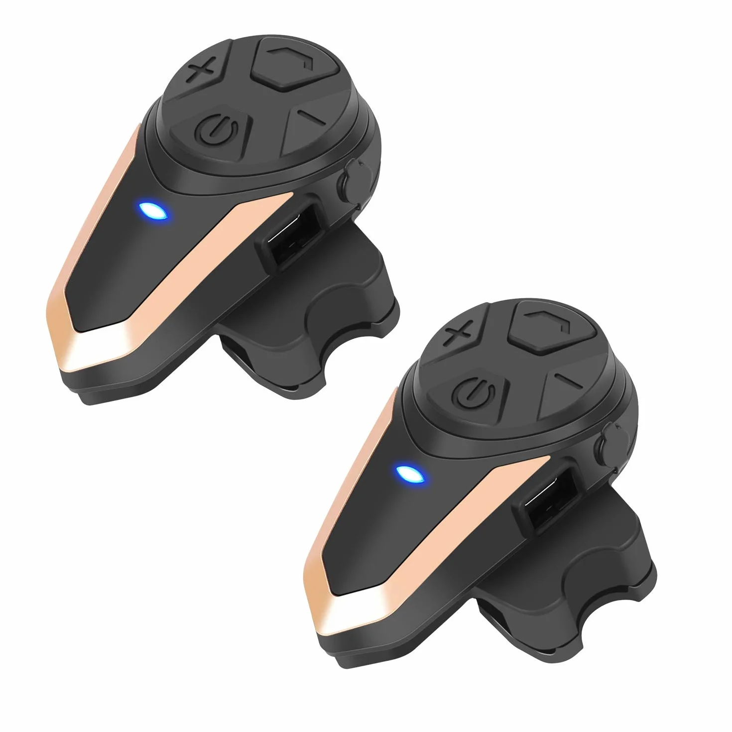 Domofony Kask motocyklowy Bluetooth Słuchawki BT-S3 Komunikacja Komunikacja Bezprzewodowy Zestaw Słuchawkowy z Radiem (2 opakowanie, złoty)