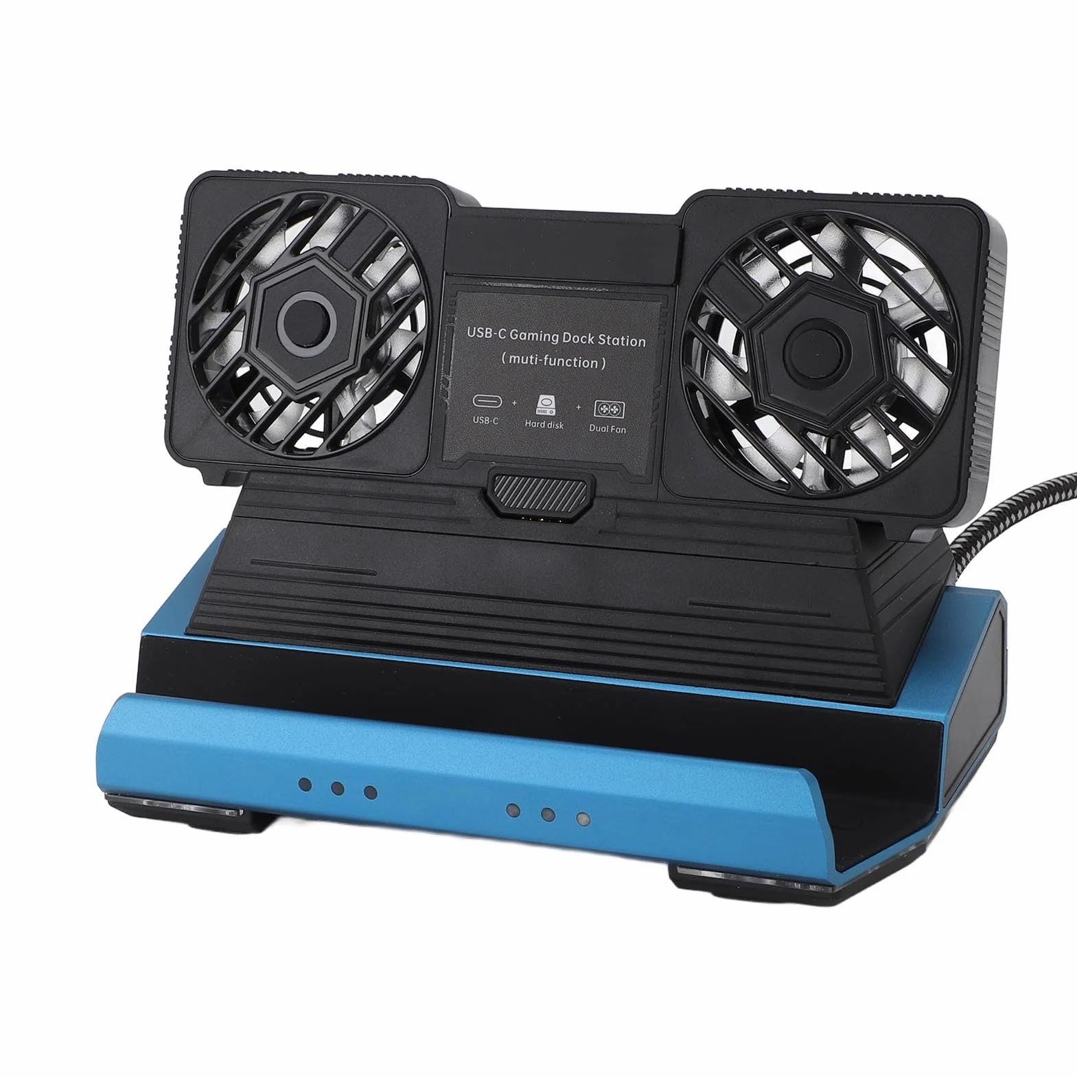 Naroote Stacja Dokująca 10 w 1 do Legion Go, Stacja Dokująca z Podwójnym Wentylatorem Chłodzącym, Gigabit Ethernet 4K 60 Hz z 4 Gniazdami USB 3.0 PD100W M.2 NVMe i Oświetleniem RGB, Idealna do Konsol,