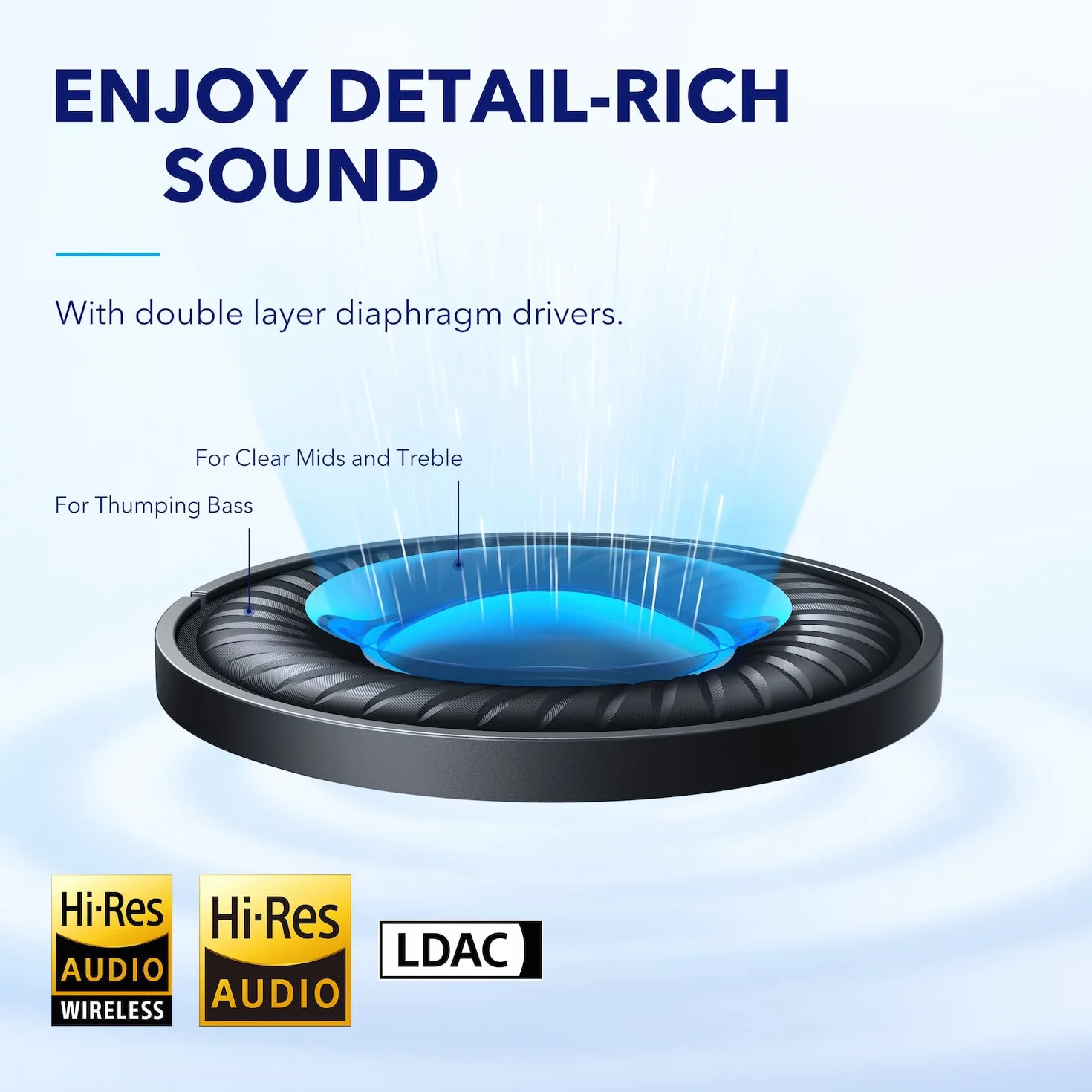 Soundcore Space Q45 (odnowiony) by Anker słuchawki z adaptacyjną redukcją szumów do 98%, 50 godz. odtwarzania, aplikacją, szczegółowym dźwiękiem w wysokiej rozdzielczości, Bluetooth 5.3