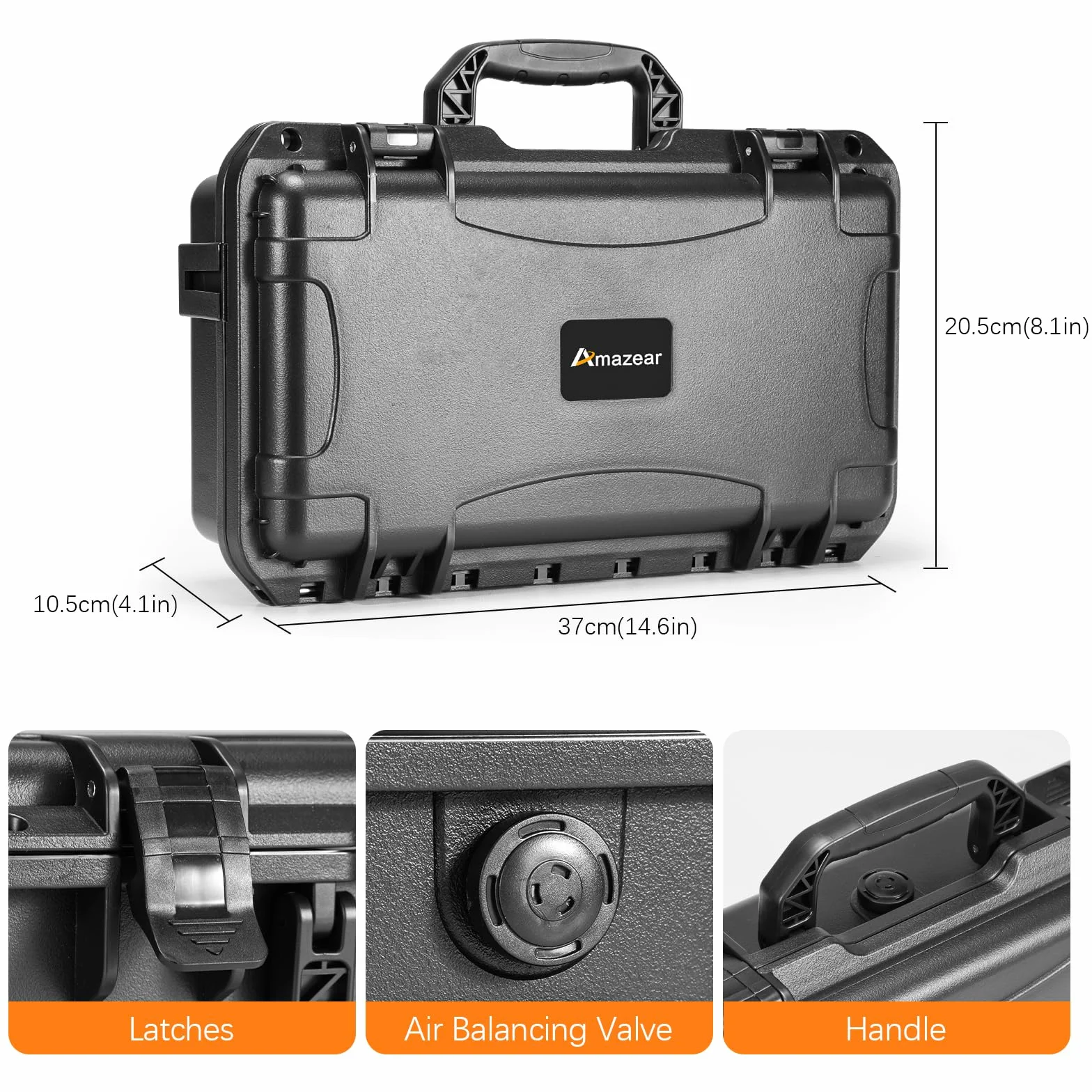AMAZEAR Osmo 360 twarde etui, dwuwarstwowe, wodoszczelne, IP67, odporne na wstrząsy, do DJI Osmo 360 Adventure Combo, akcesoria, przenośny, kompaktowy, z paskiem na ramię, lekki