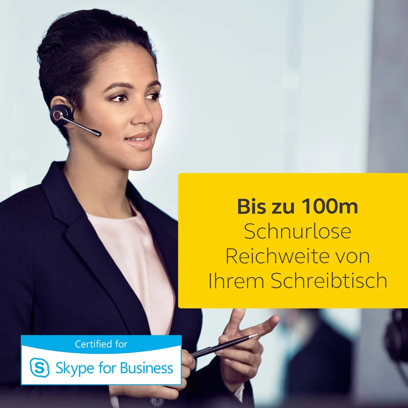 Jabra Engage 75 On-Ear Dect Convertible Headset - certyfikowane przez Skype for Business bezprzewodowe słuchawki z redukcją szumów do telefonów stołowych i Softphones - czarne