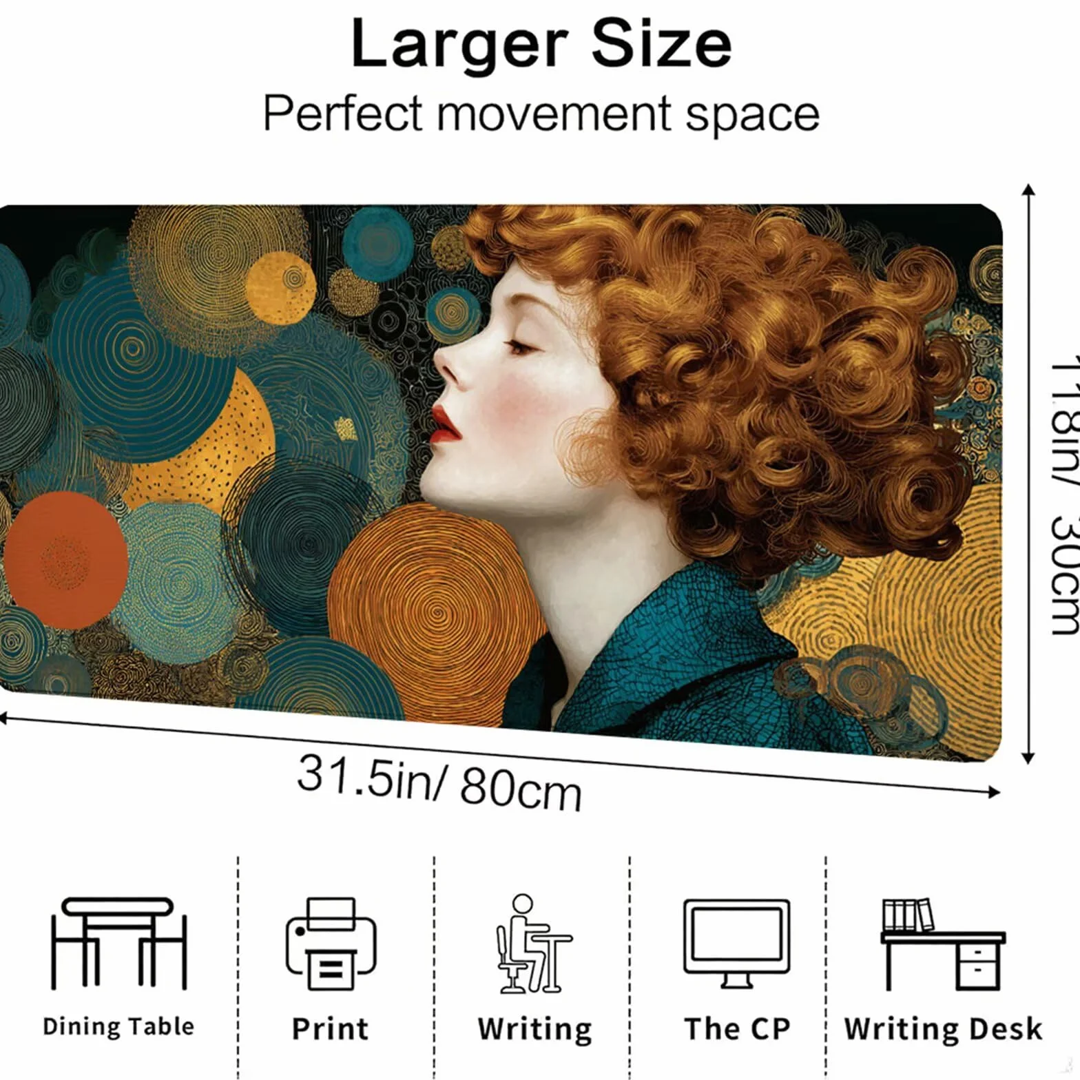 Kolorowa podkładka pod mysz XXL 1600 x 800 x 3 mm damska podkładka pod mysz do biura akcesoria antypoślizgowa gumowa podstawa i szyte krawędzie podkładka pod mysz dla graczy do dekoracji biura