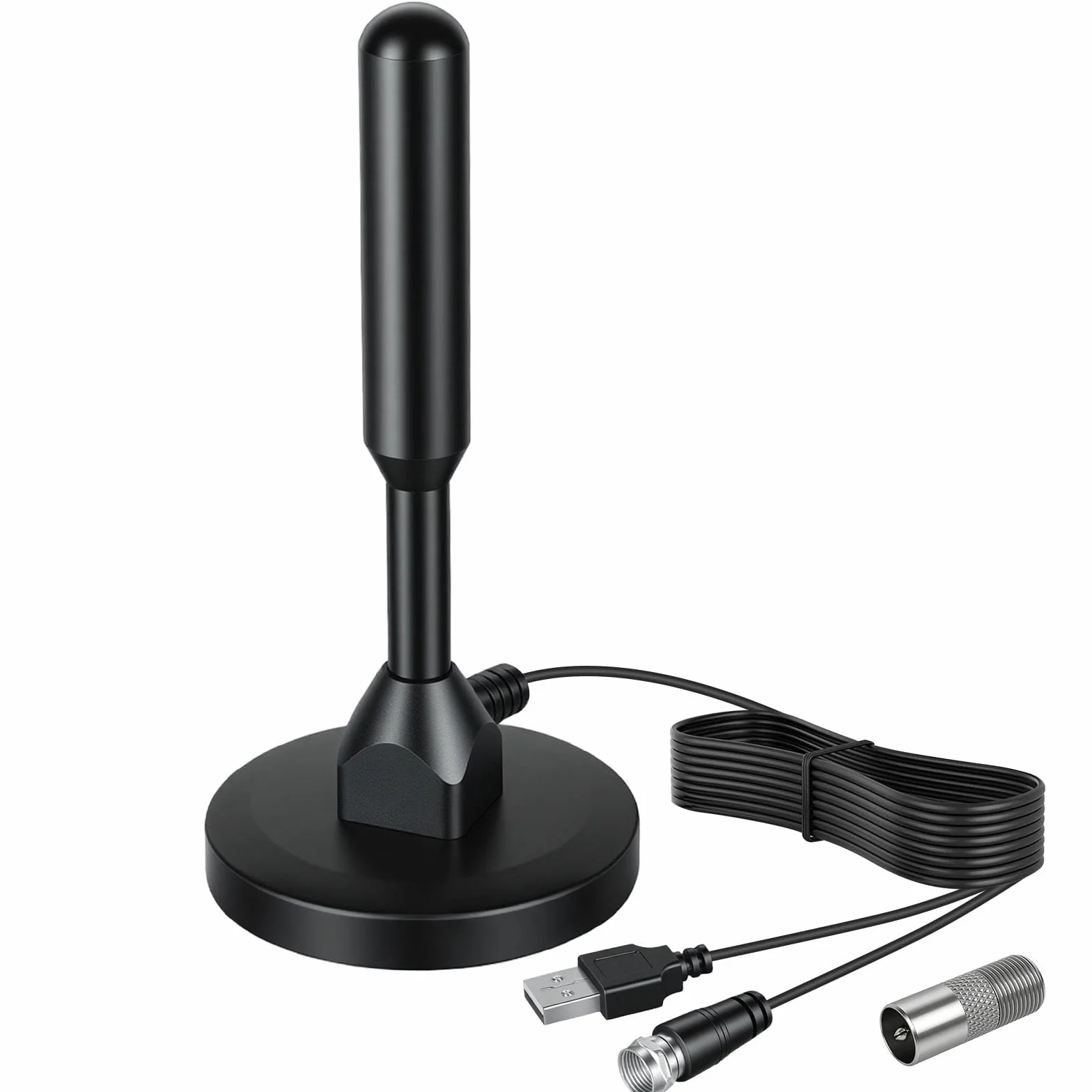Najnowsza antena HDTV, przenośna antena cyfrowa HD z podstawą magnetyczną, wewnętrzna antena telewizyjna do Smart TV, antena DVB-T/T2, do transmisji Freeview i DAB, kabel koncentryczny 16,5 m