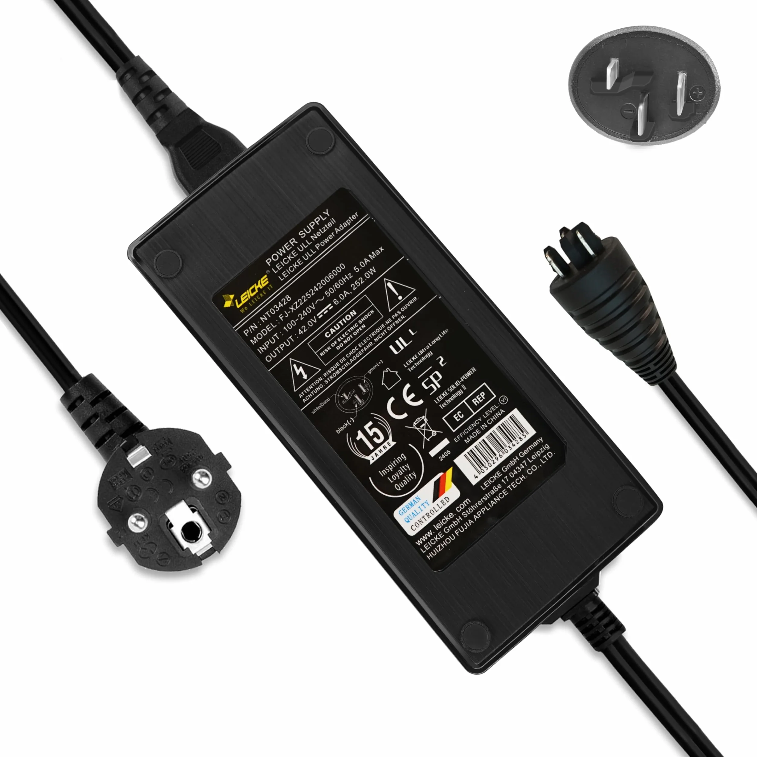 LEICKE ładowarka 6 A do 36 V/42 V Bosch Active/Performance Line akumulator e-bike z Active Line/Active Line Plus/Cargo Line/Classic + Line/Performance Line/Line CX/Line Speed Charger