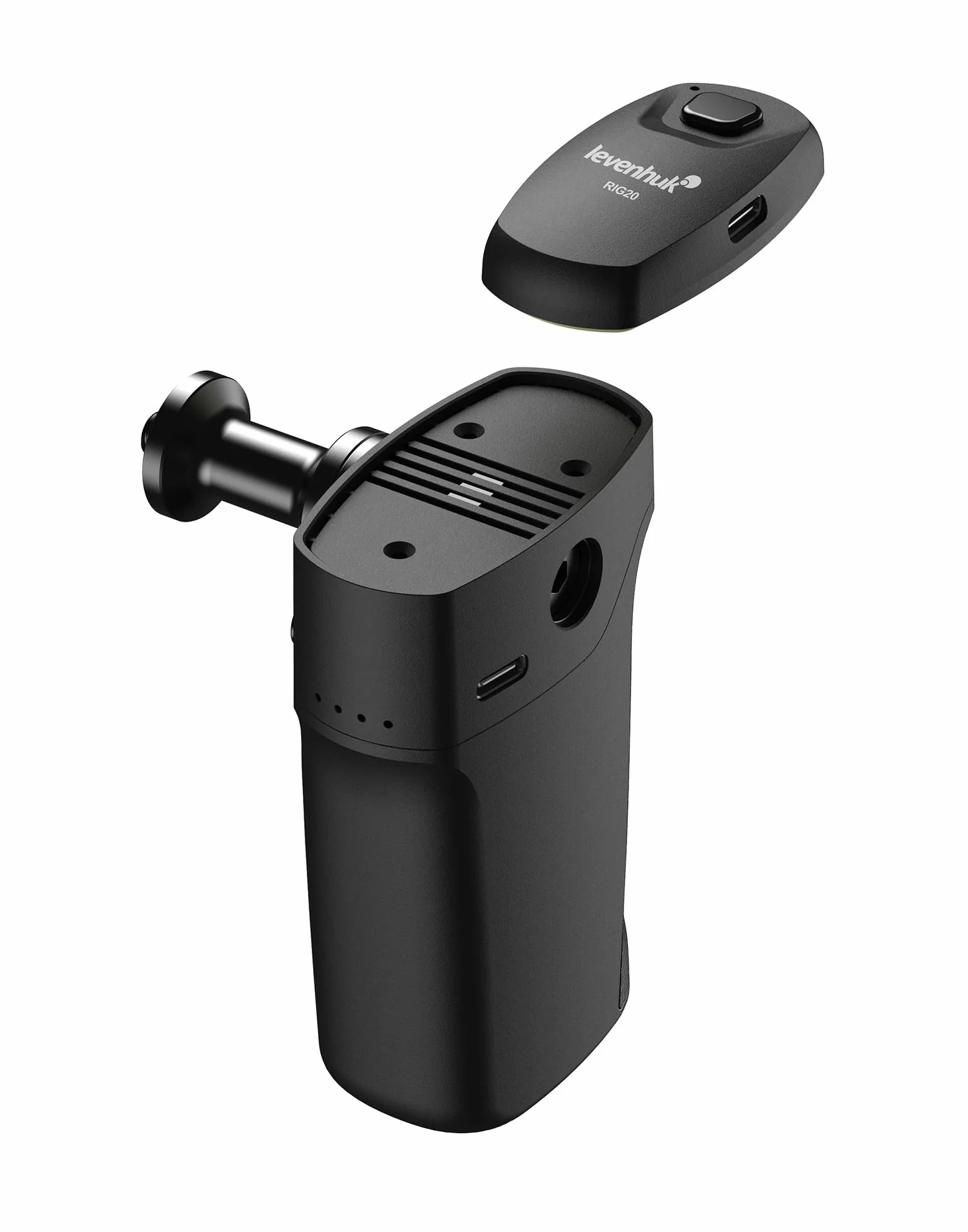 Levenhuk Kelvin RIG20 Profesjonalna Klatka Fotograficzna Na Smartfon, Bluetooth Zdalny Spust Migawki, Uchwyt Boczny z Wbudowaną Baterią, Akcesoria w Zestawie do Vlogów i Transmisji na Żywo | Bluetooth Zdalny Spust Migawki, Uchwyt Boczny z Wbudowaną Bateri