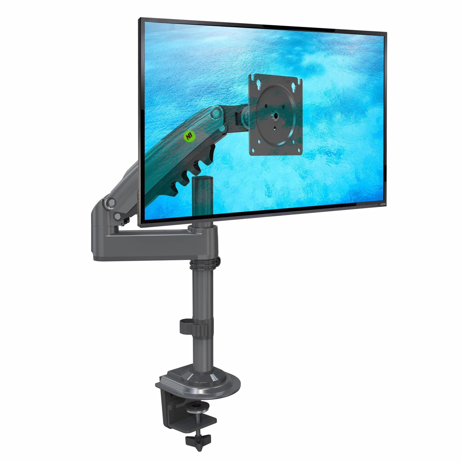 Solidny obrotowy uchwyt biurkowy na sprężynie gazowej do monitorów LCD LED 17-30 cali, VESA max. 100 x 100 mm, udźwig do 9 kg