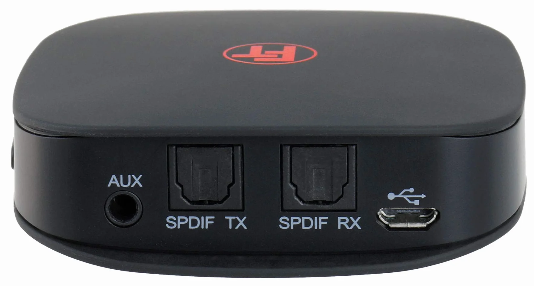 FeinTech Bluetooth 5.0 odbiornik audio aptX HD niskie opóźnienie Toslink SPDIF, czarny | wbudowany akumulator, AUX SPDIF Toslink