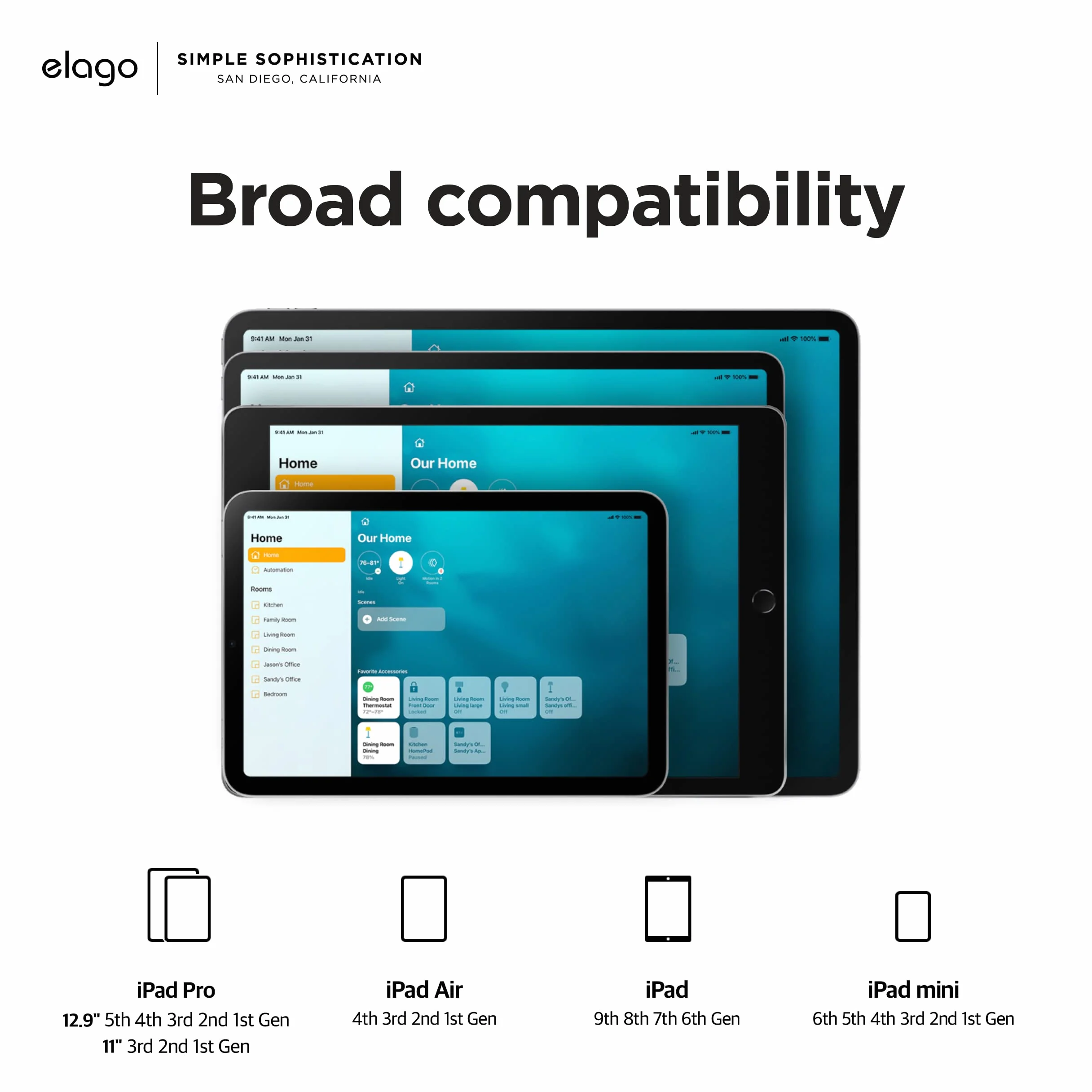 elago Uchwyt do Home Hub do iPad Mini/Air/Pro, Galaxy Tab | Uchwyt Ścienny do iPad, Uchwyt HomeKit, Łatwy Montaż, Bez Zarysowań, System Zarządzania Kablami (Czarny)