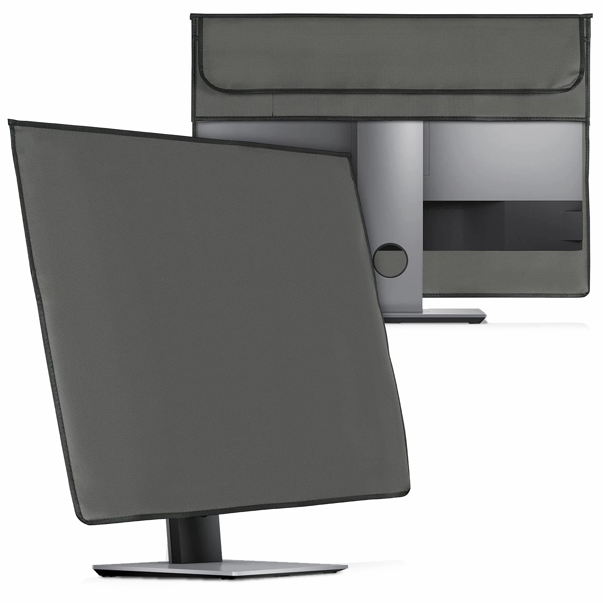 kwmobile Etui kompatybilne z monitorem 68.6-71.1 cm - etui 3 w 1 z miejscem do przechowywania myszy, klawiatury, ciemnoszare