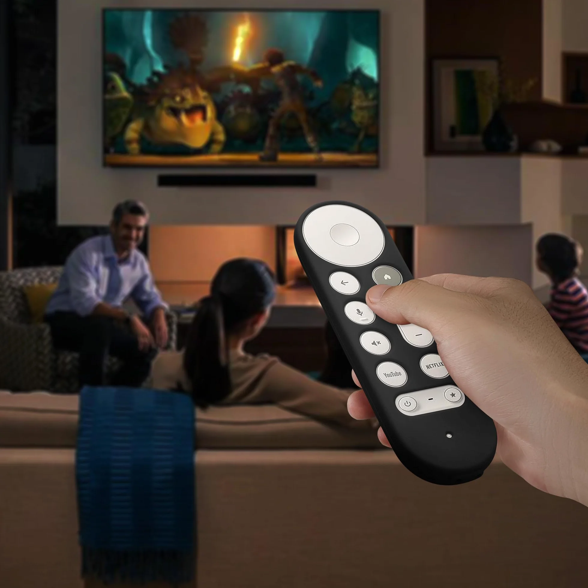 kwmobile Etui kompatybilne z Google TV Streamer 4K Case - miękkie silikonowe etui do pilota zdalnego sterowania - czarne