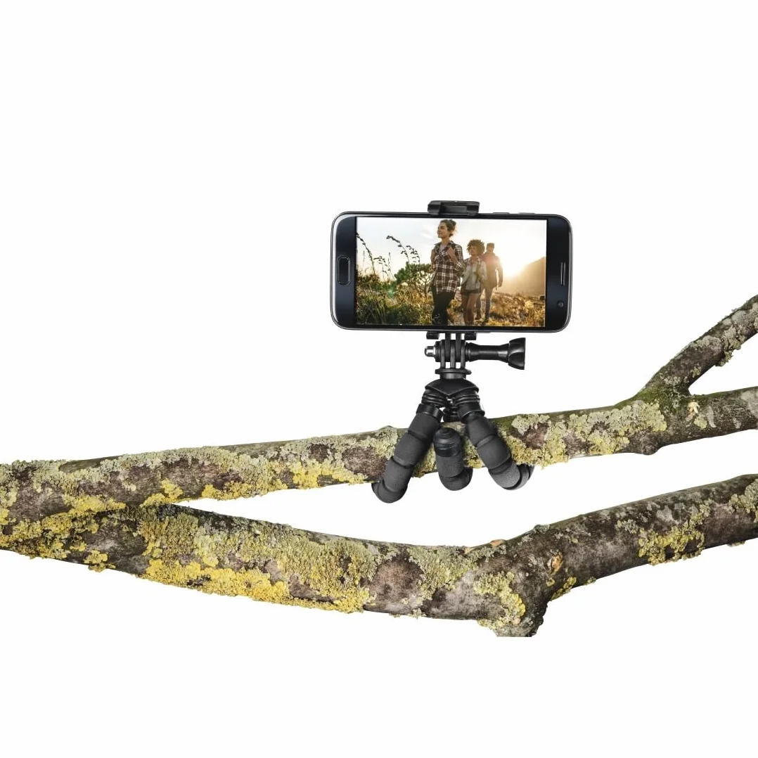 Hama statyw do smartfonów i kamer GoPro (mini, elastyczne nogi, do zdjęć, filmów, kompaktowy, tripod, regulowany) czarny