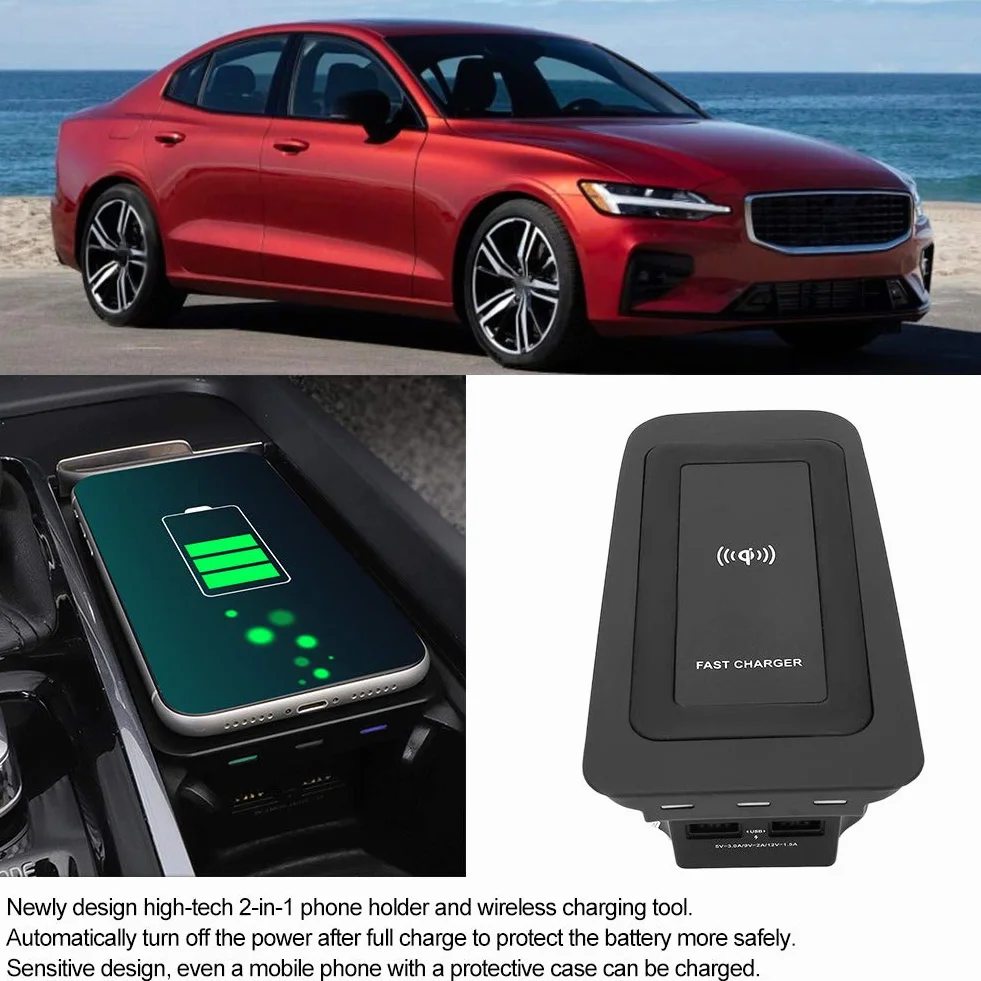 Ładowarka Bezprzewodowa ， Ładowarka Bezprzewodowa 15 W Płyta ładująca Indukcja Pasująca do S60 / V60 / XC60 / S90 / V90 / XC90