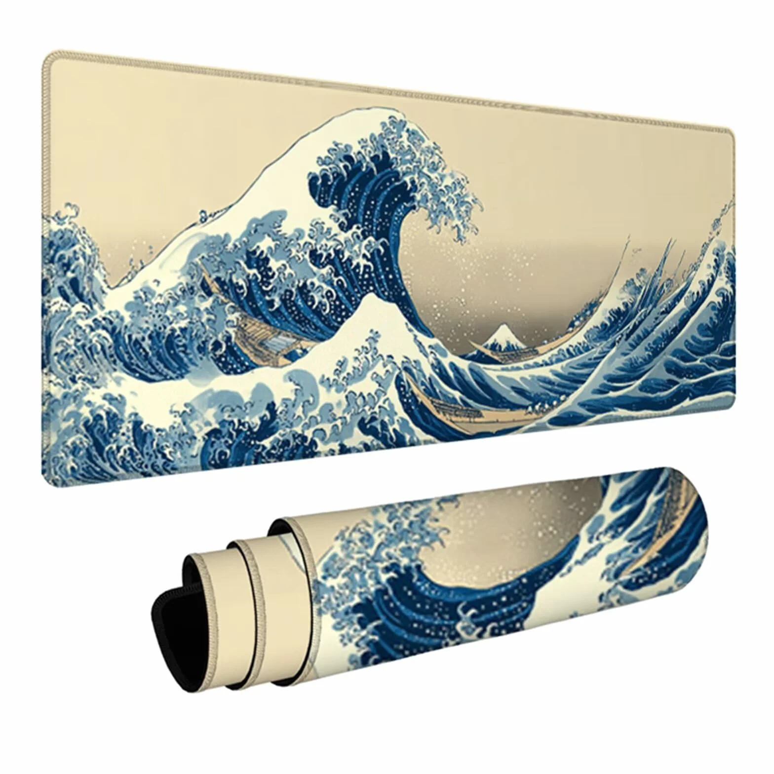 Japonia podkładka pod mysz do gier Fuji podkładka pod mysz XXL 1200 x 600 x 3 mm, podkładka na biurko z antypoślizgową gumową podstawą, akcesoria komputerowe, podkładka pod mysz z zszytymi krawędziami