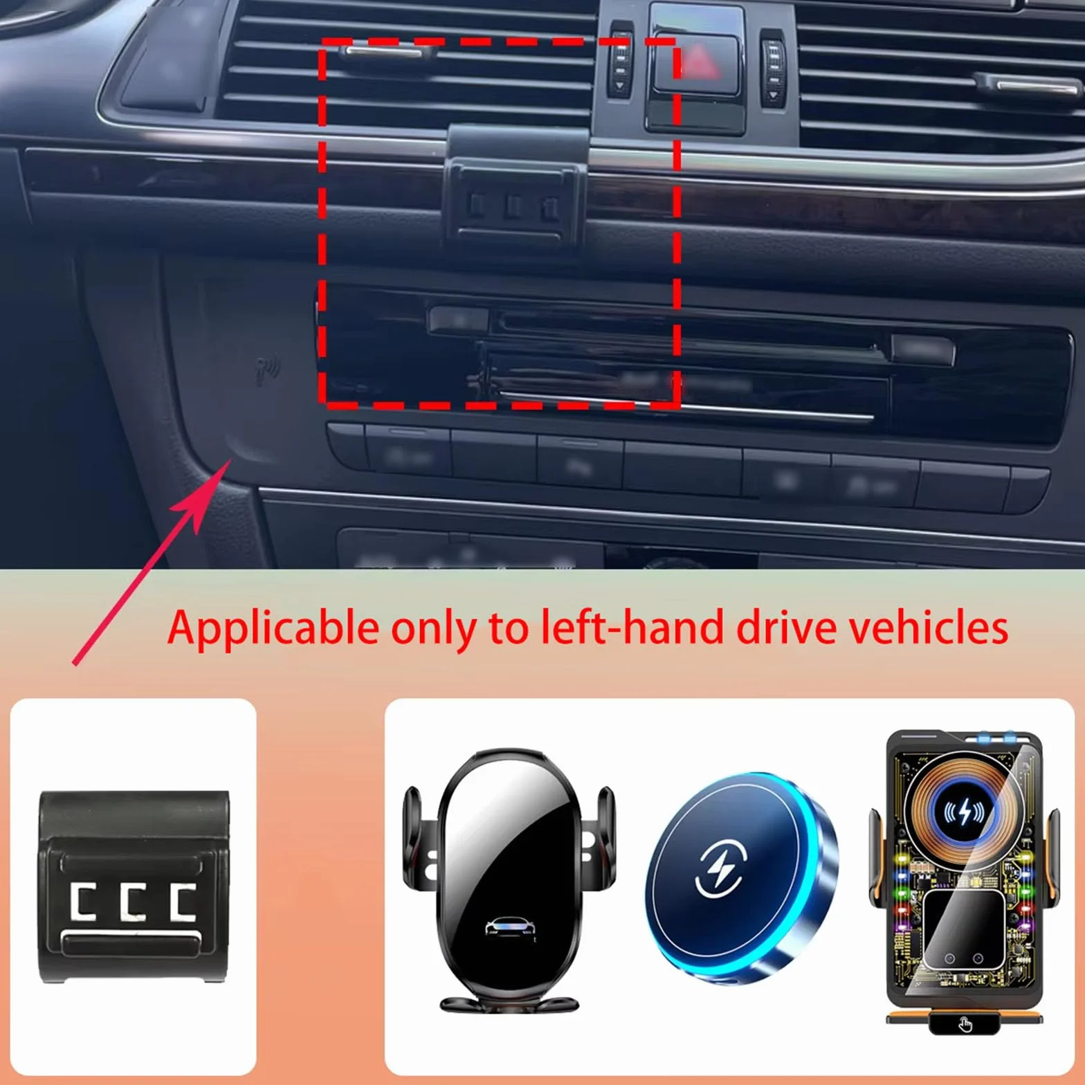 Uchwyt Samochodowy Na Telefon dla Audi A6 C7 2012-2018, LHD Uchwyt na telefon do samochodu