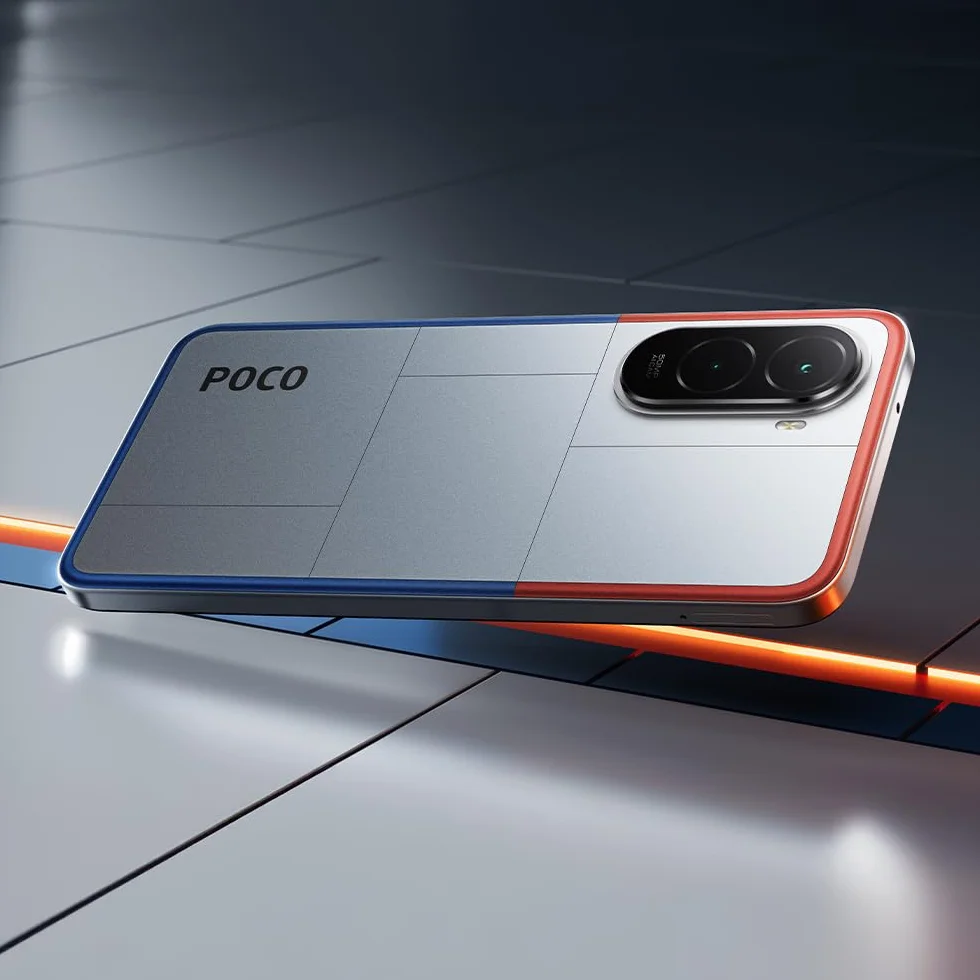 XIAOMI POCO M7 smartfon 6+128 GB, podwójny aparat 50 MP z AI, 16,9 cala FHD+, Snapdragon 685, szybkie ładowanie 33 W i odwracalne 18 W, ładowarka nie jest dołączona, srebrna (Wersja ES)